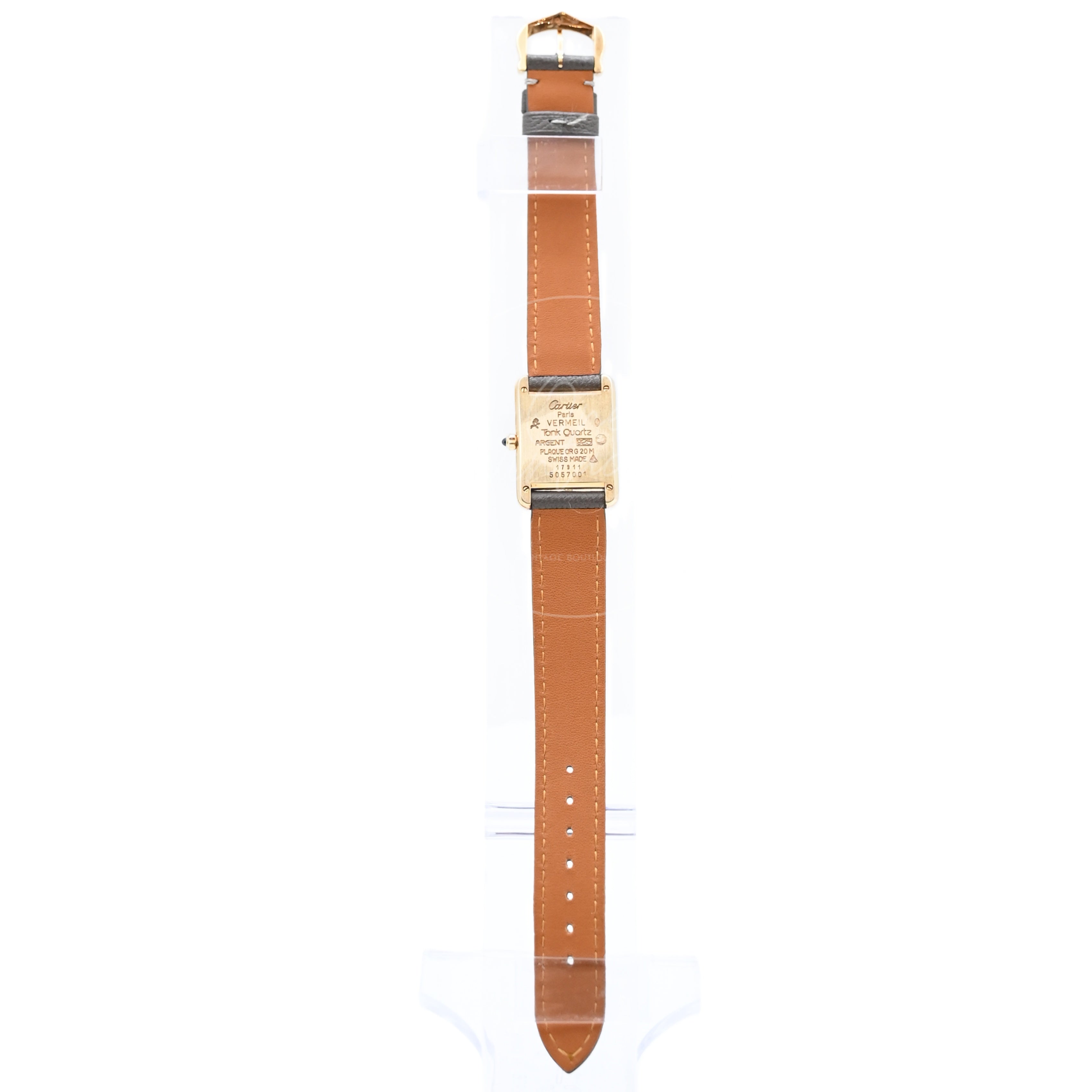 Cartier Vermeil Tank Quartz Grey