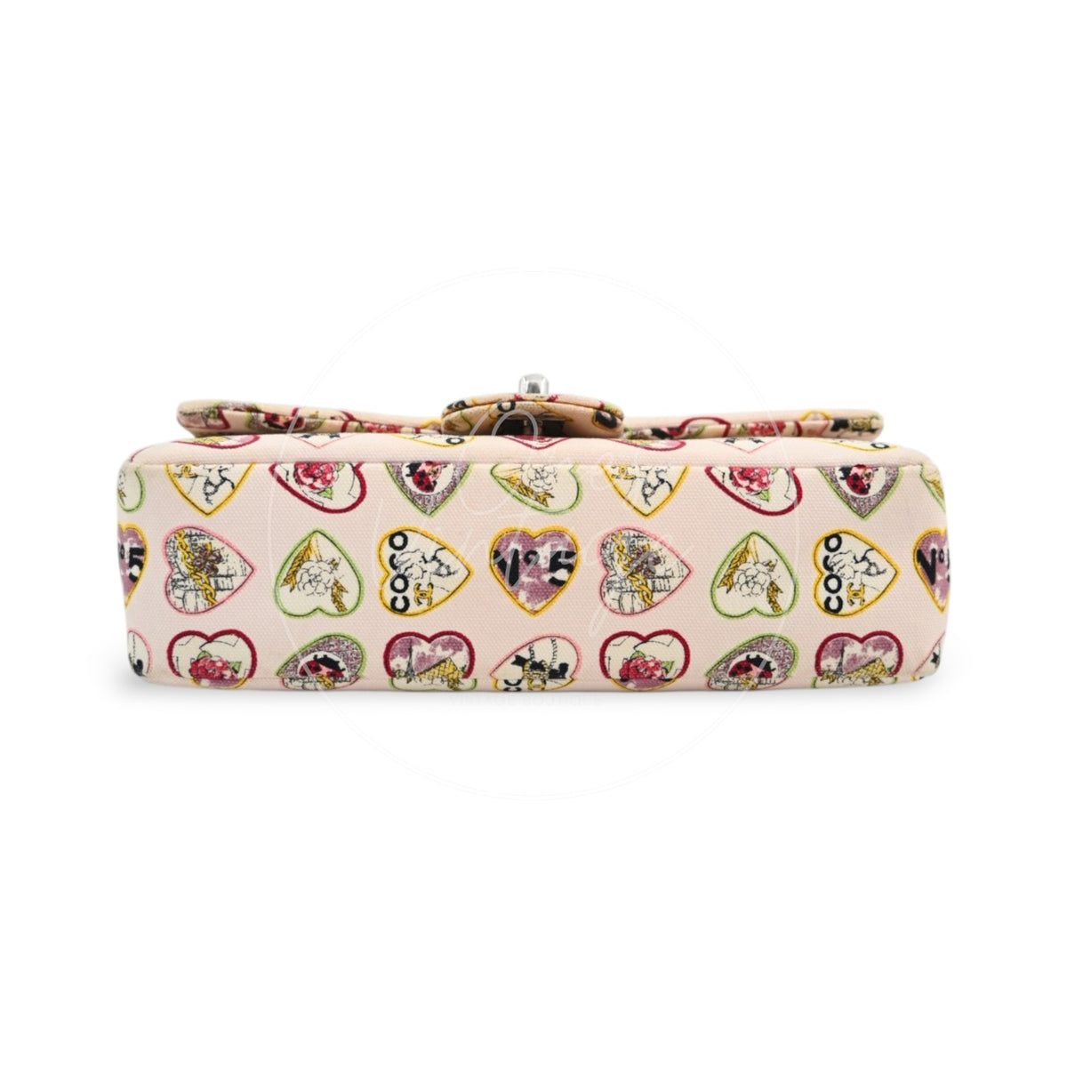 Chanel Classic Coco Heart Motif Limited Edition Canvas Flap Bag Multicolor SHW Series 10