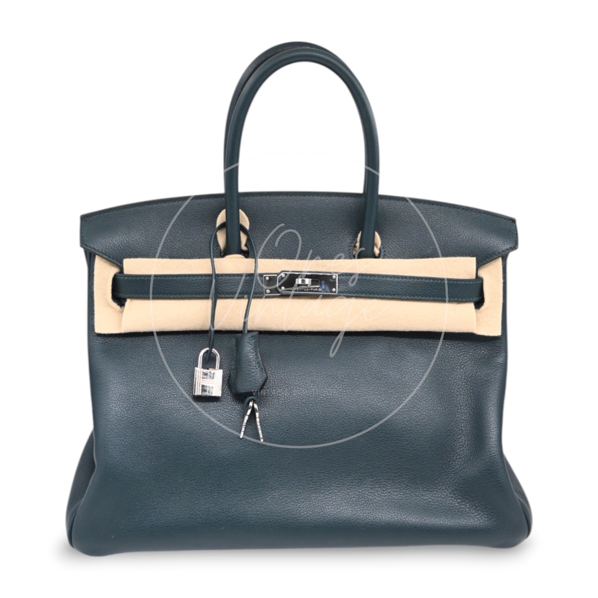 [Pre-owned] Hermes Birkin 35 Dark Green PHW