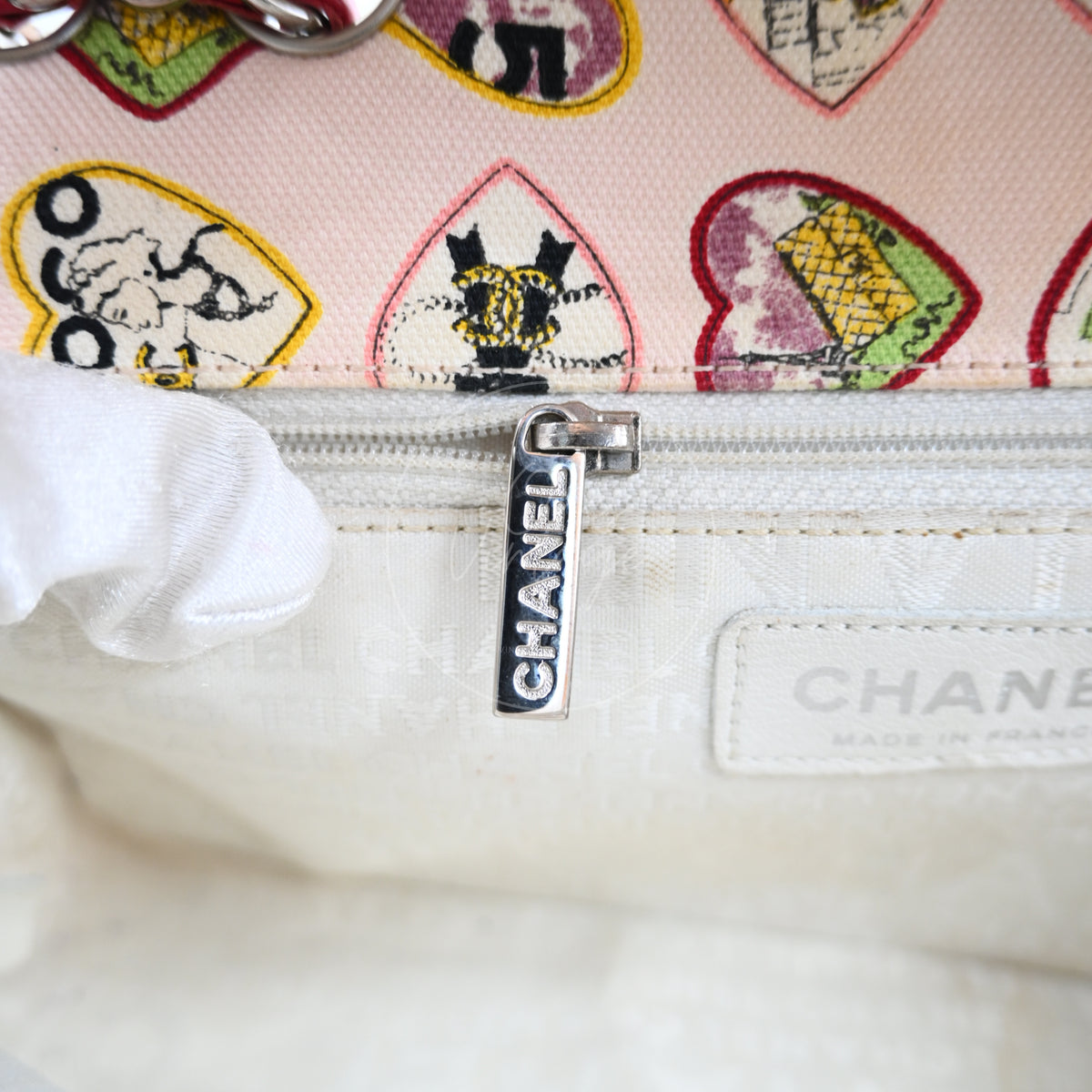 Chanel Classic Coco Heart Motif Limited Edition Canvas Flap Bag Multicolor SHW Series 10