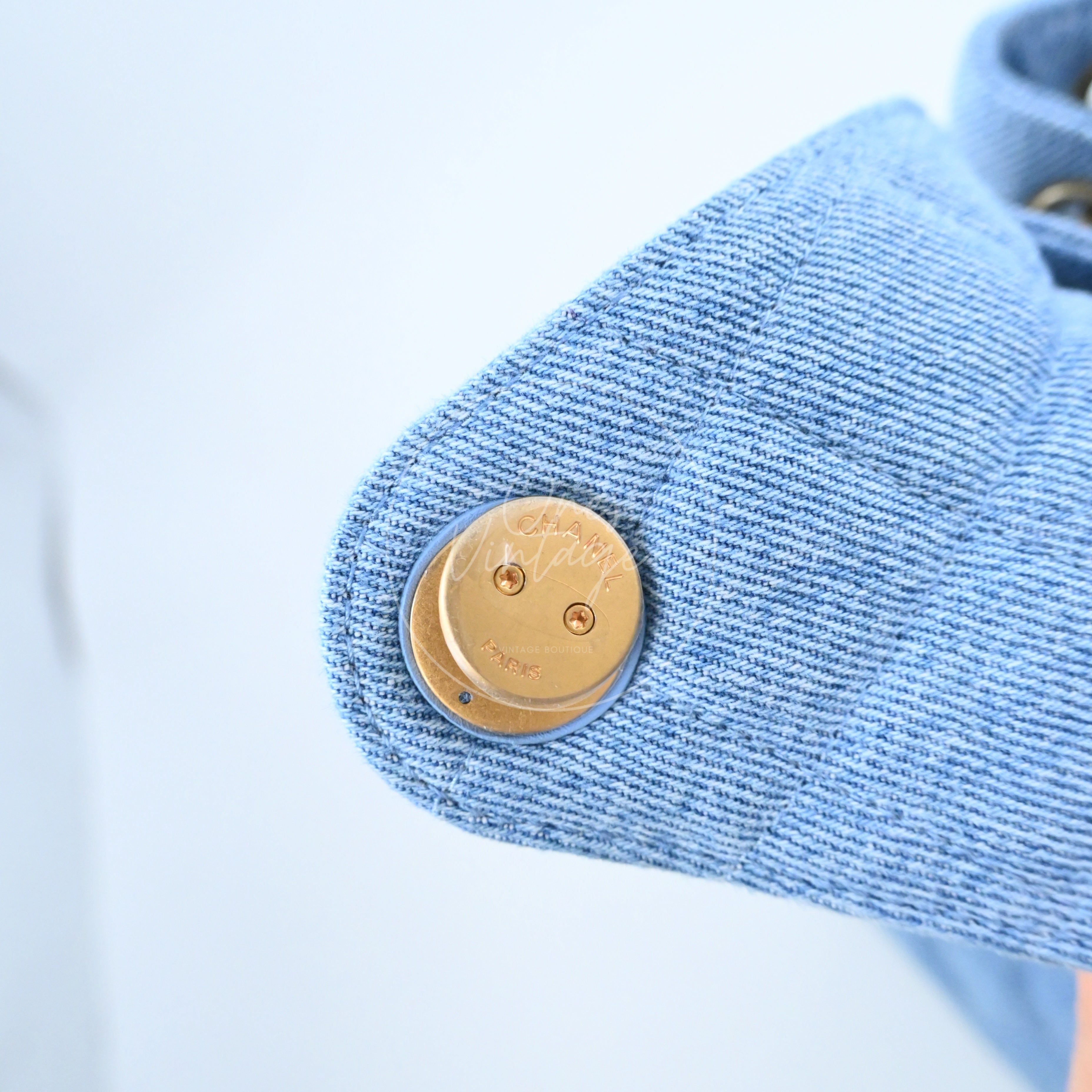 [Unused] Chanel 25 Small Washed-Denim Shoulder Bag Microchip