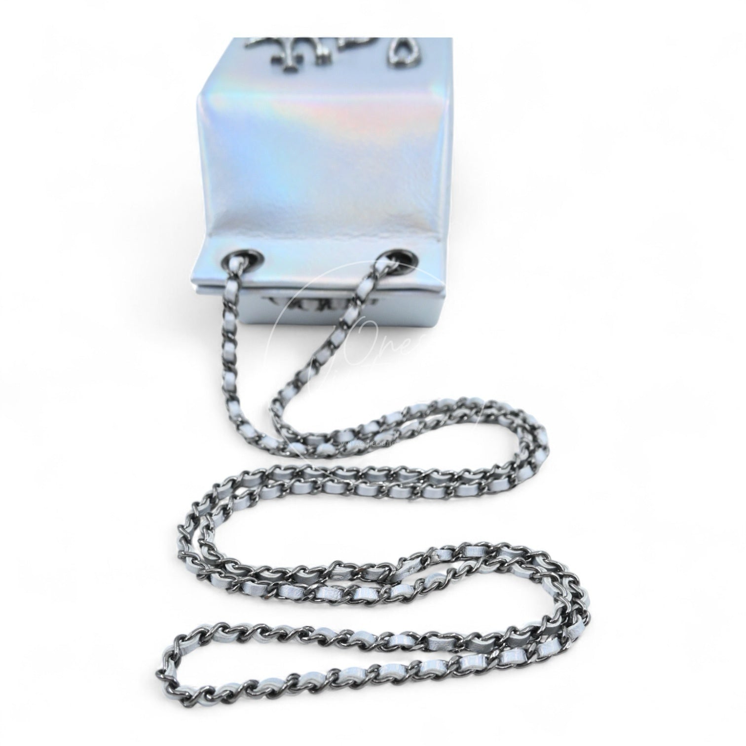 [Pre-owned] Chanel Milk Carton Iridescent Silver Goatskin Series 20 Bag