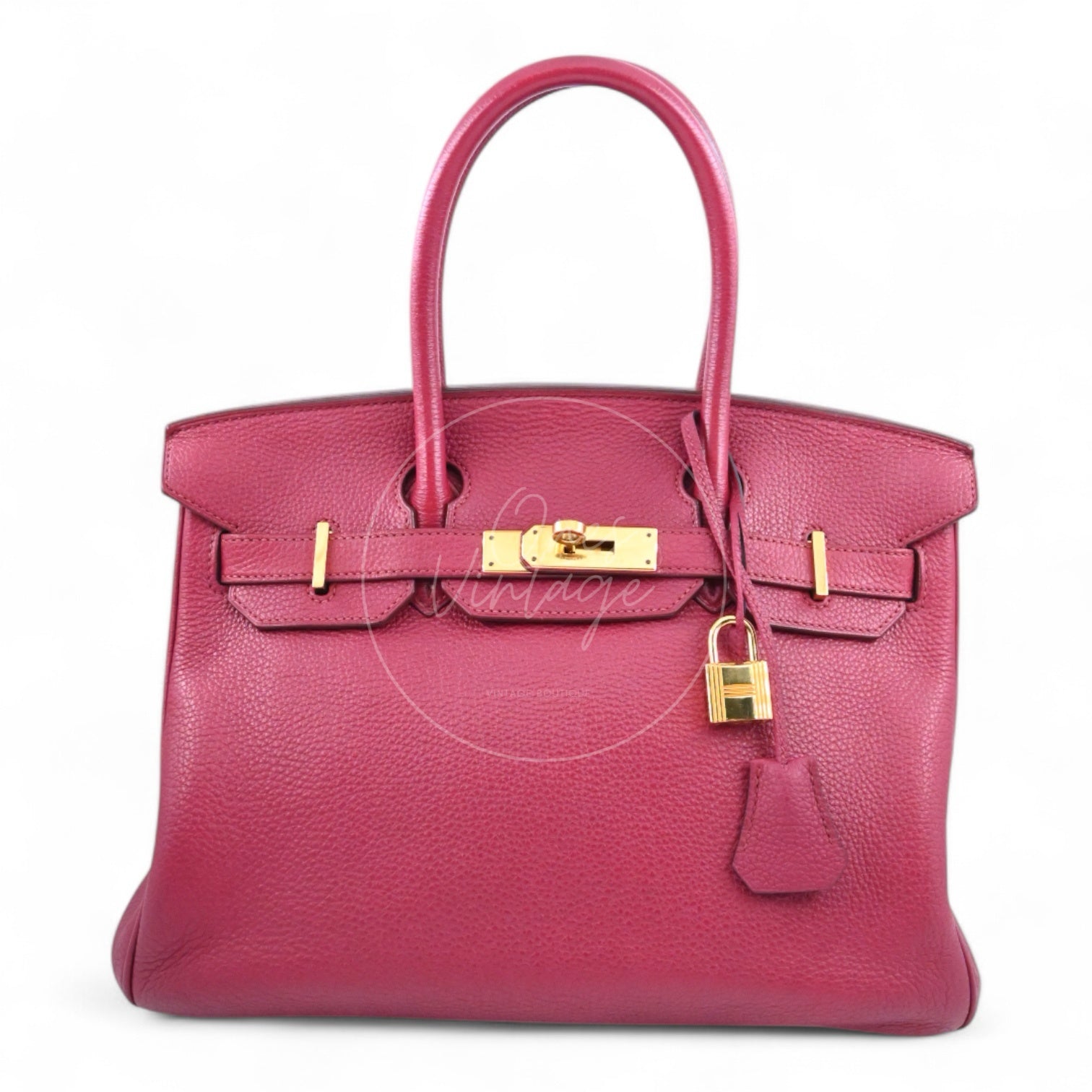 [Pre-owned] Hermes Birkin 30 Red Togo Stamp Square O
