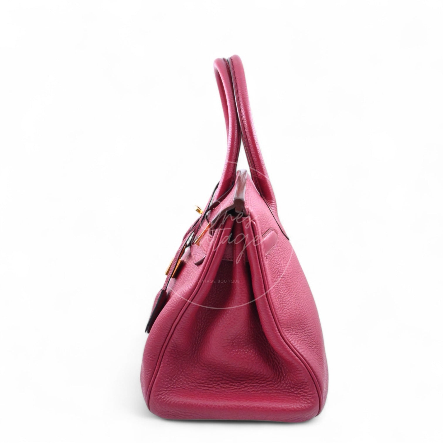 [Pre-owned] Hermes Birkin 30 Red Togo Stamp Square O