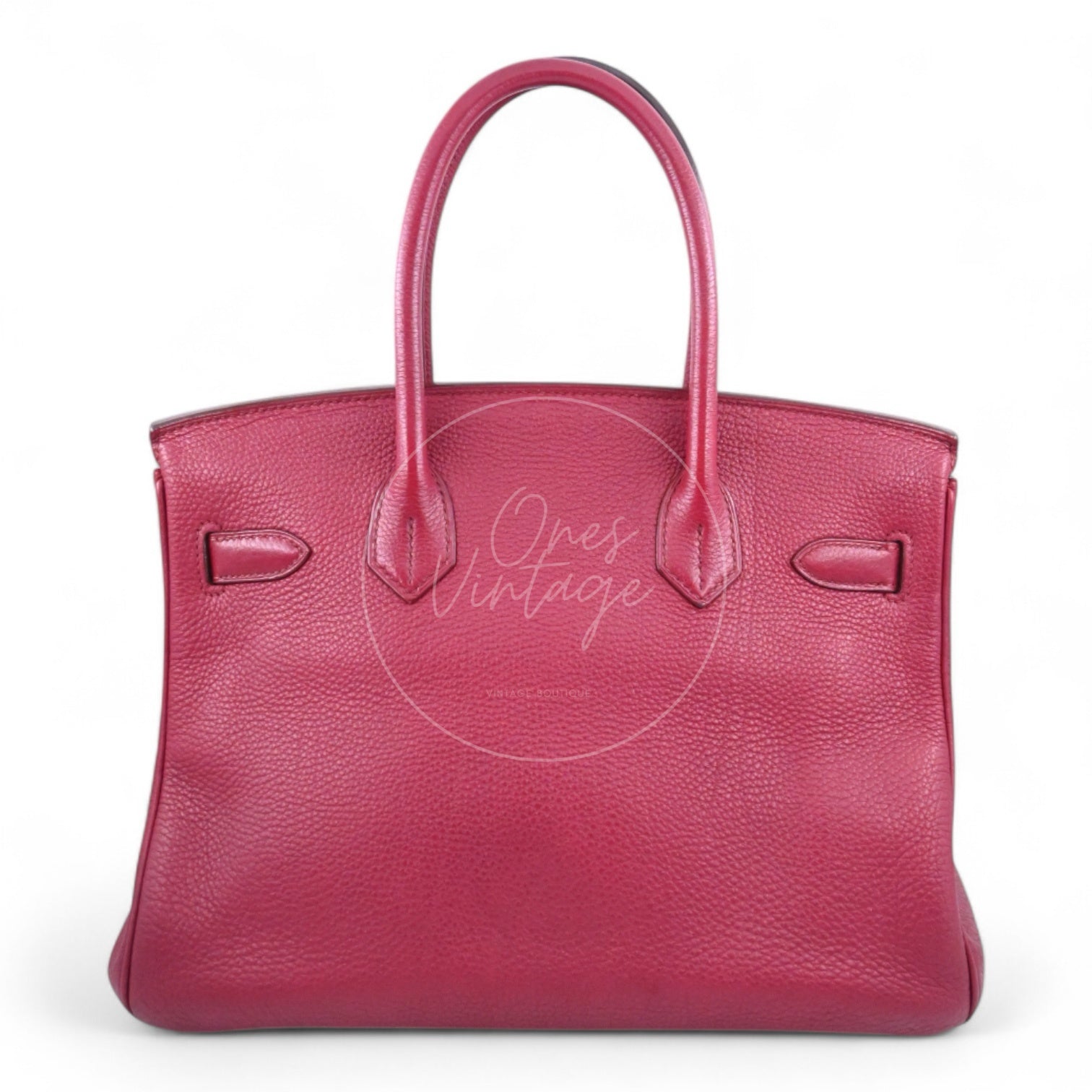 [Pre-owned] Hermes Birkin 30 Red Togo Stamp Square O