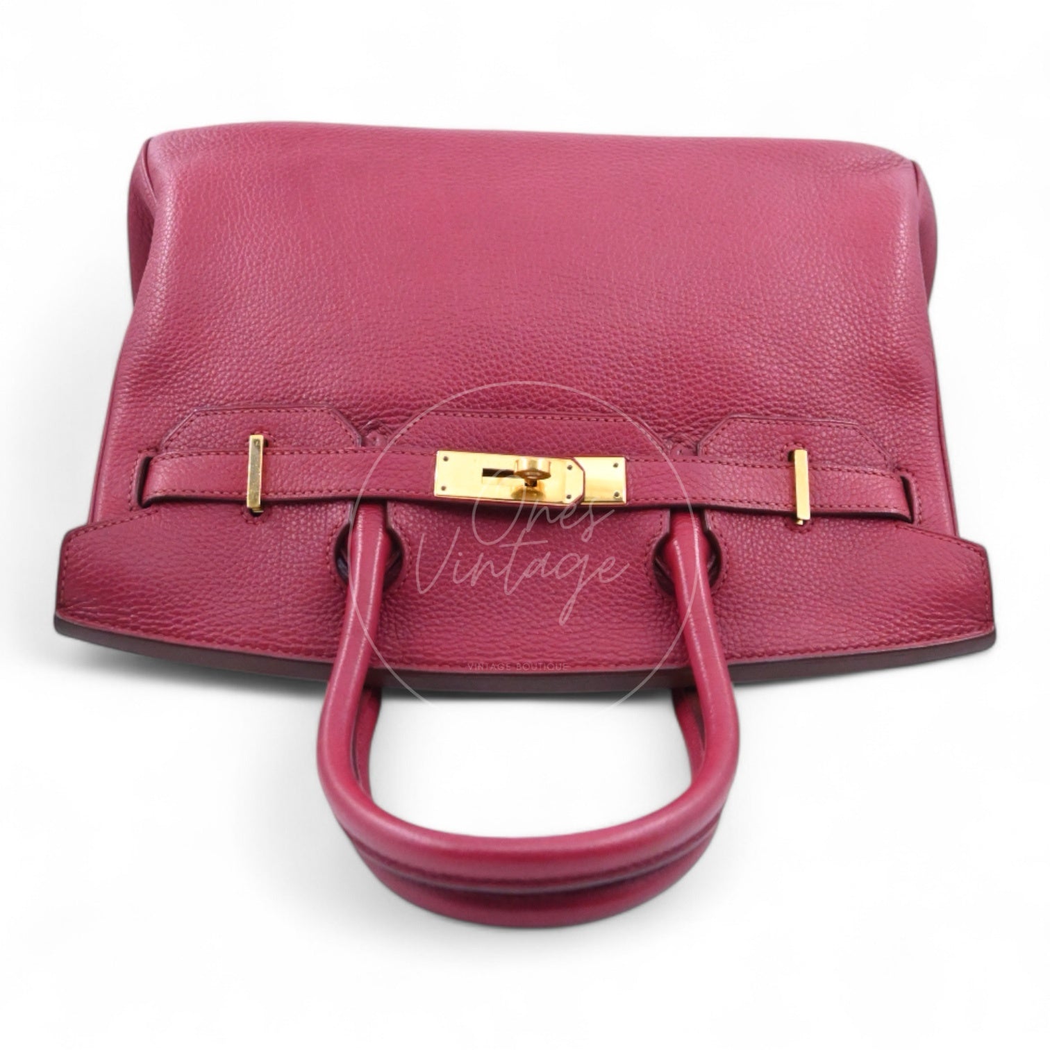 [Pre-owned] Hermes Birkin 30 Red Togo Stamp Square O