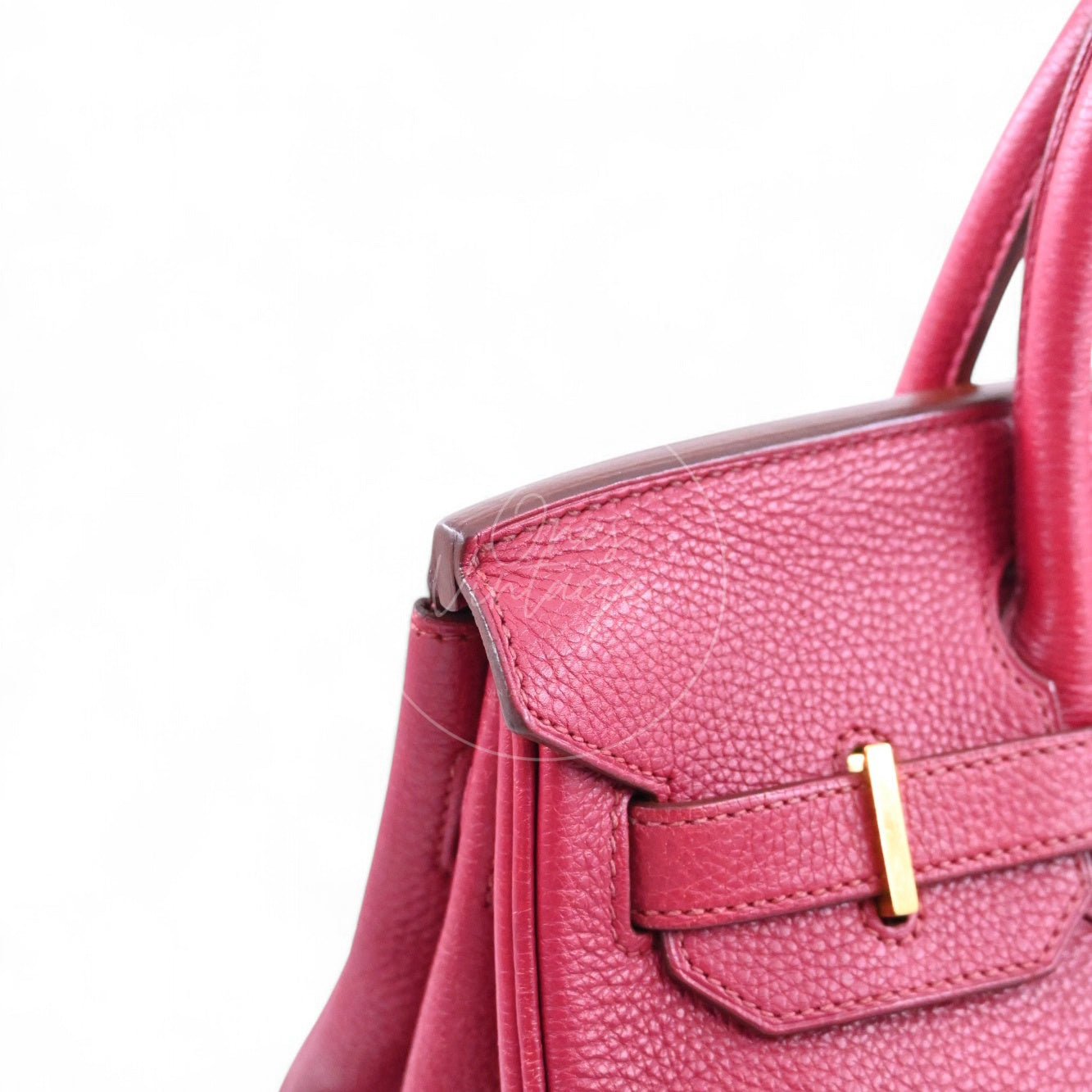 [Pre-owned] Hermes Birkin 30 Red Togo Stamp Square O