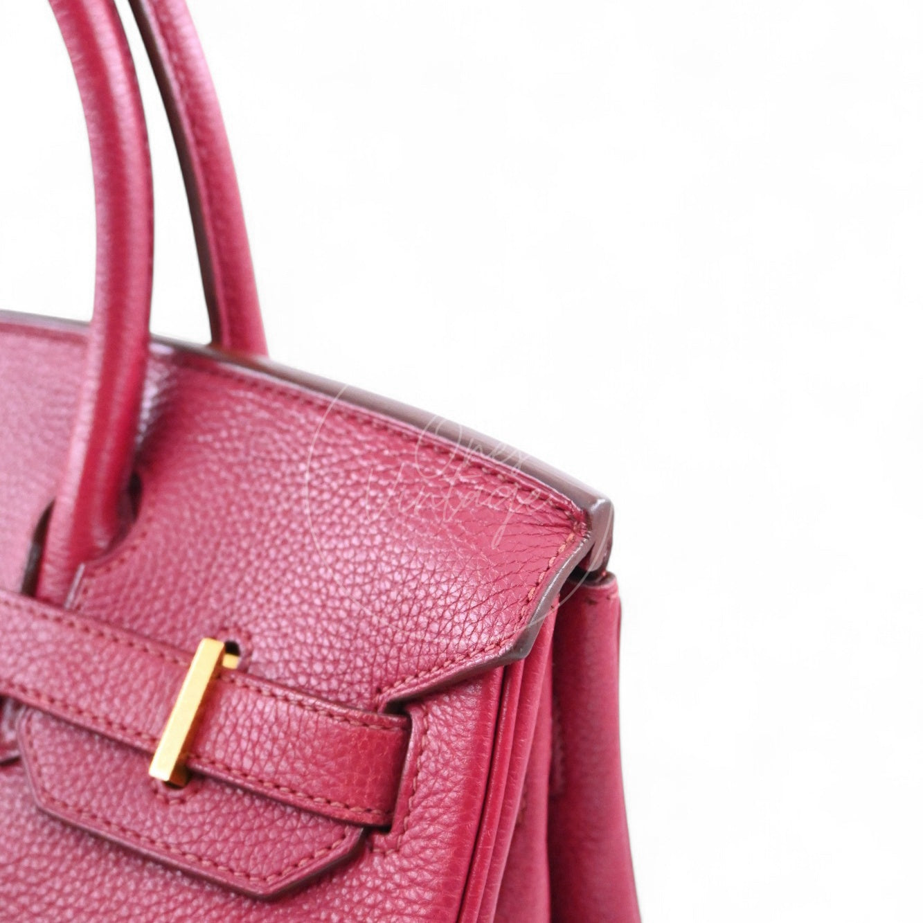 [Pre-owned] Hermes Birkin 30 Red Togo Stamp Square O