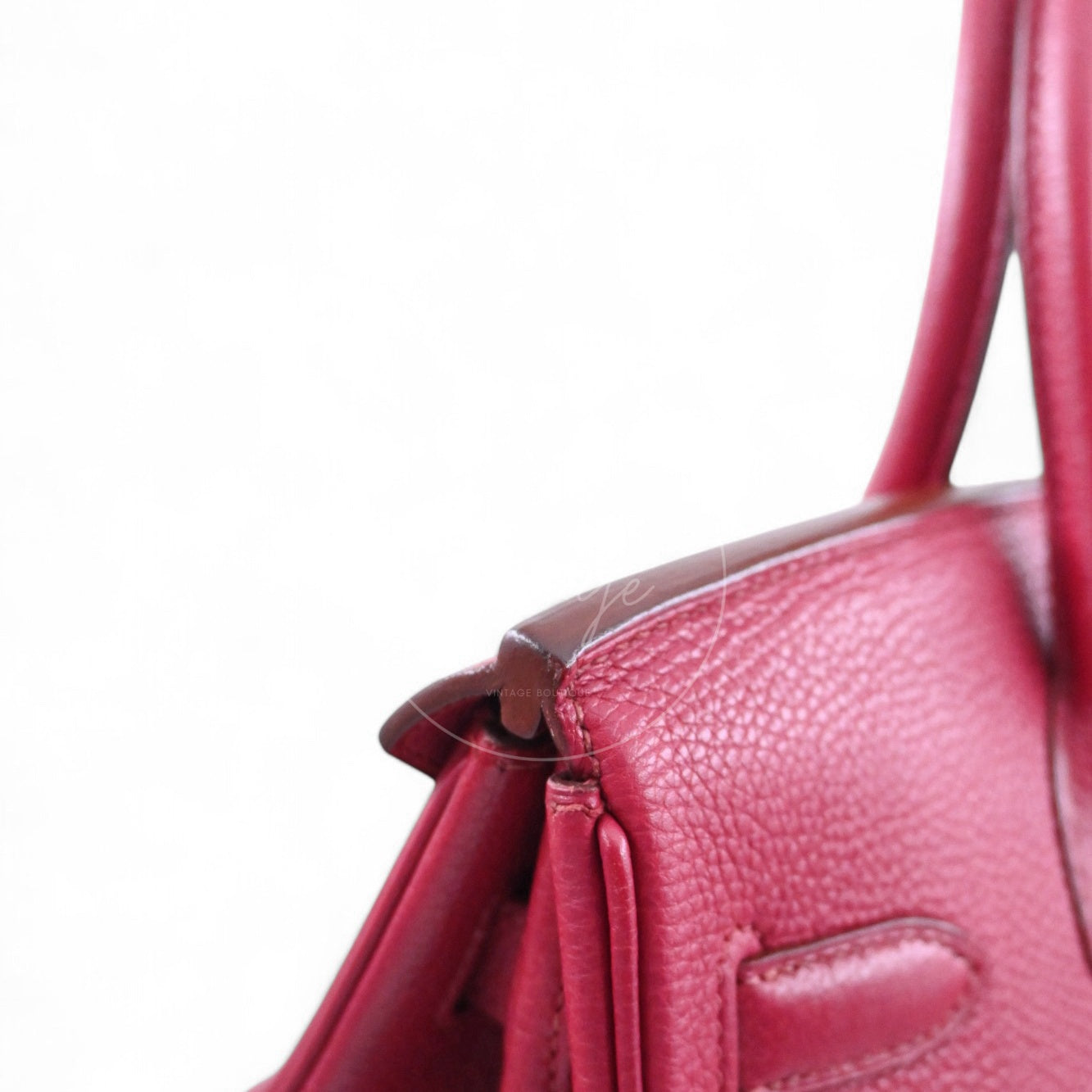 [Pre-owned] Hermes Birkin 30 Red Togo Stamp Square O