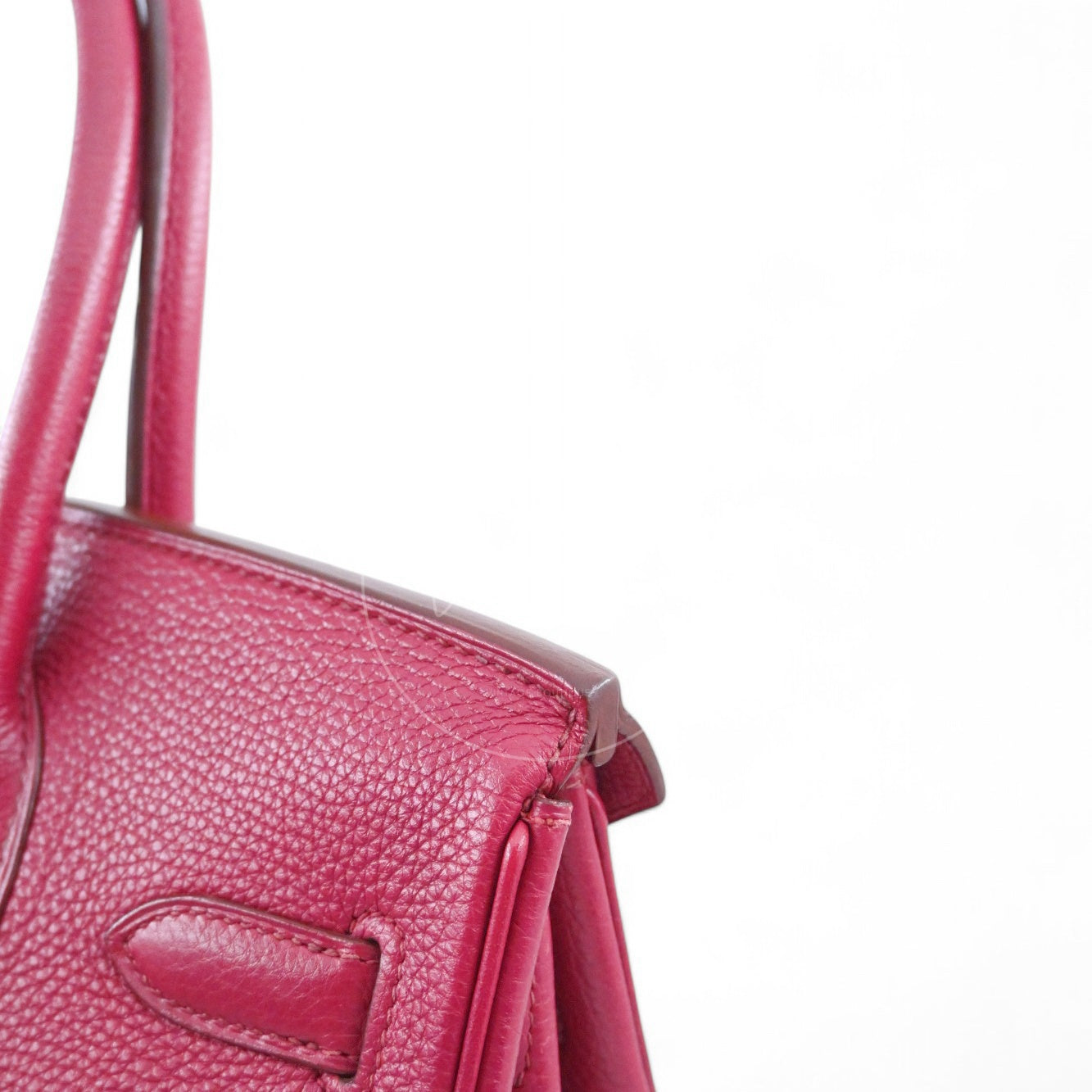 [Pre-owned] Hermes Birkin 30 Red Togo Stamp Square O