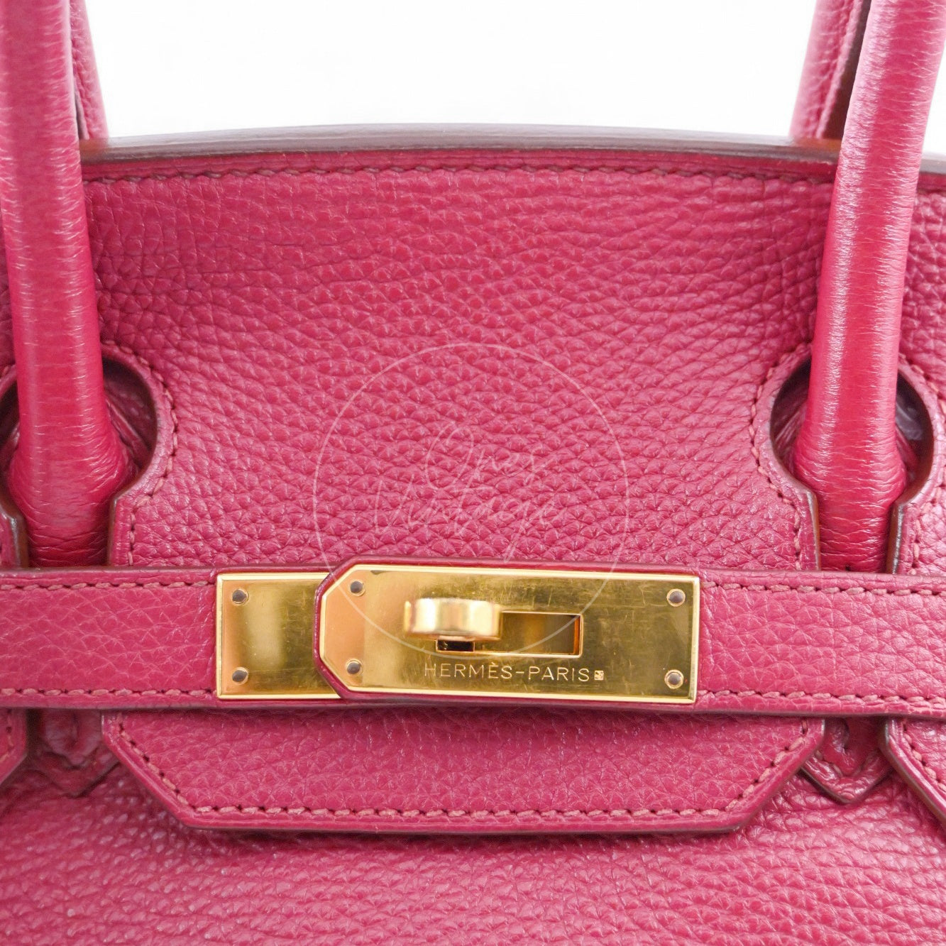 [Pre-owned] Hermes Birkin 30 Red Togo Stamp Square O