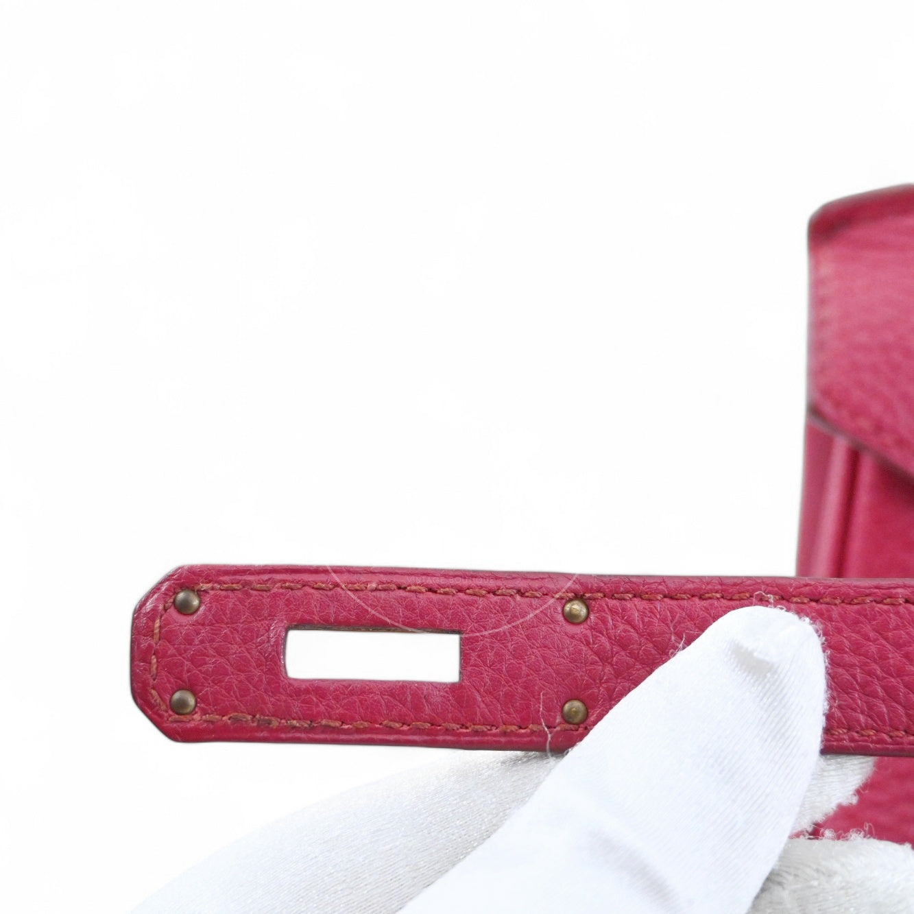 [Pre-owned] Hermes Birkin 30 Red Togo Stamp Square O