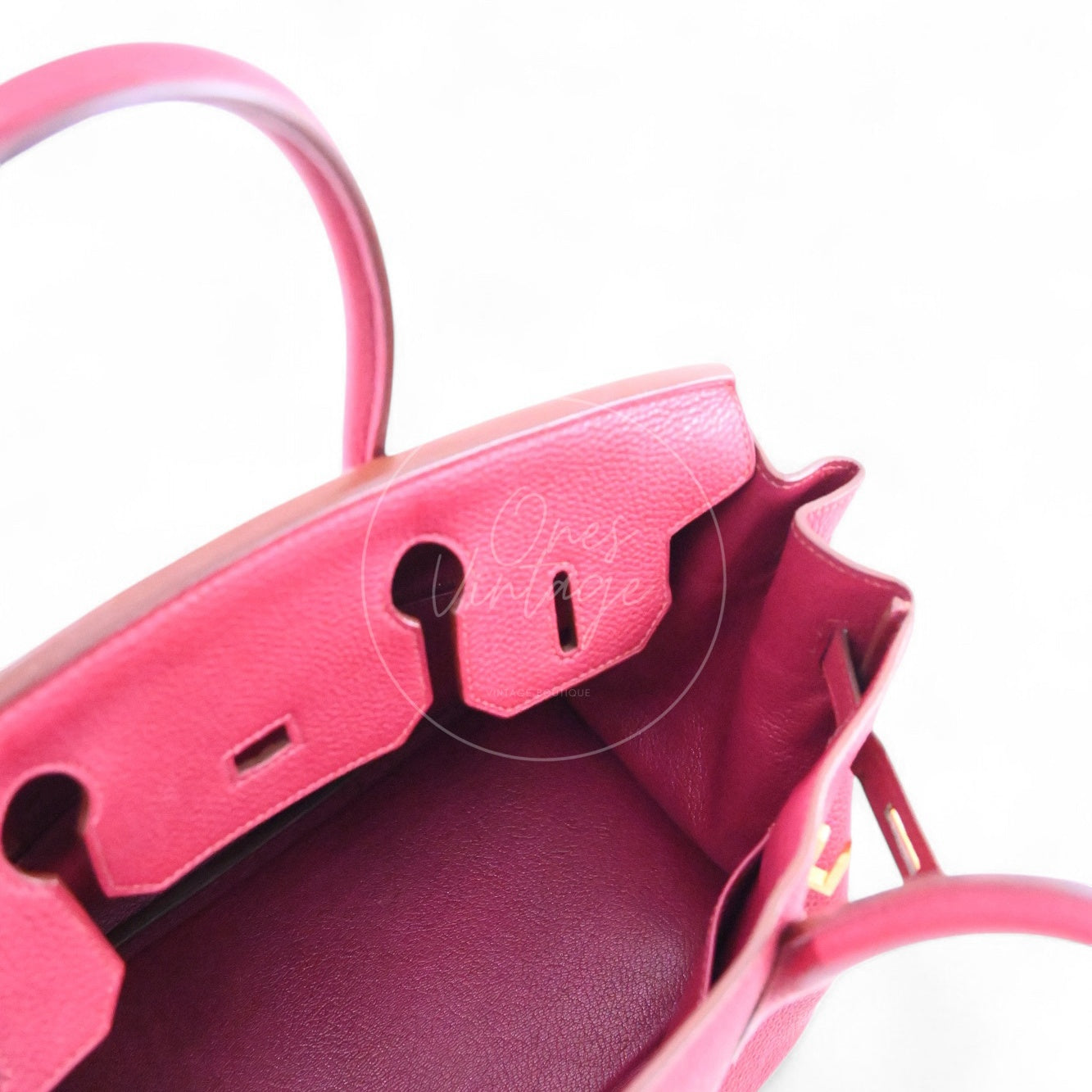 [Pre-owned] Hermes Birkin 30 Red Togo Stamp Square O