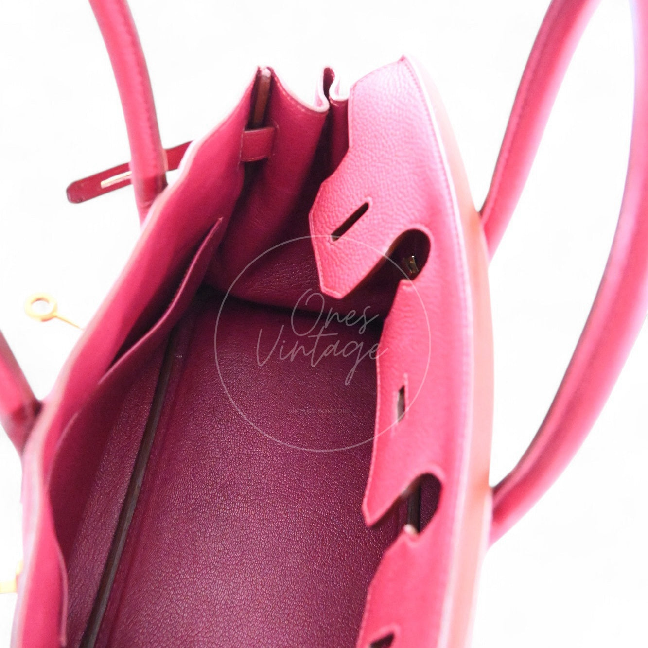 [Pre-owned] Hermes Birkin 30 Red Togo Stamp Square O