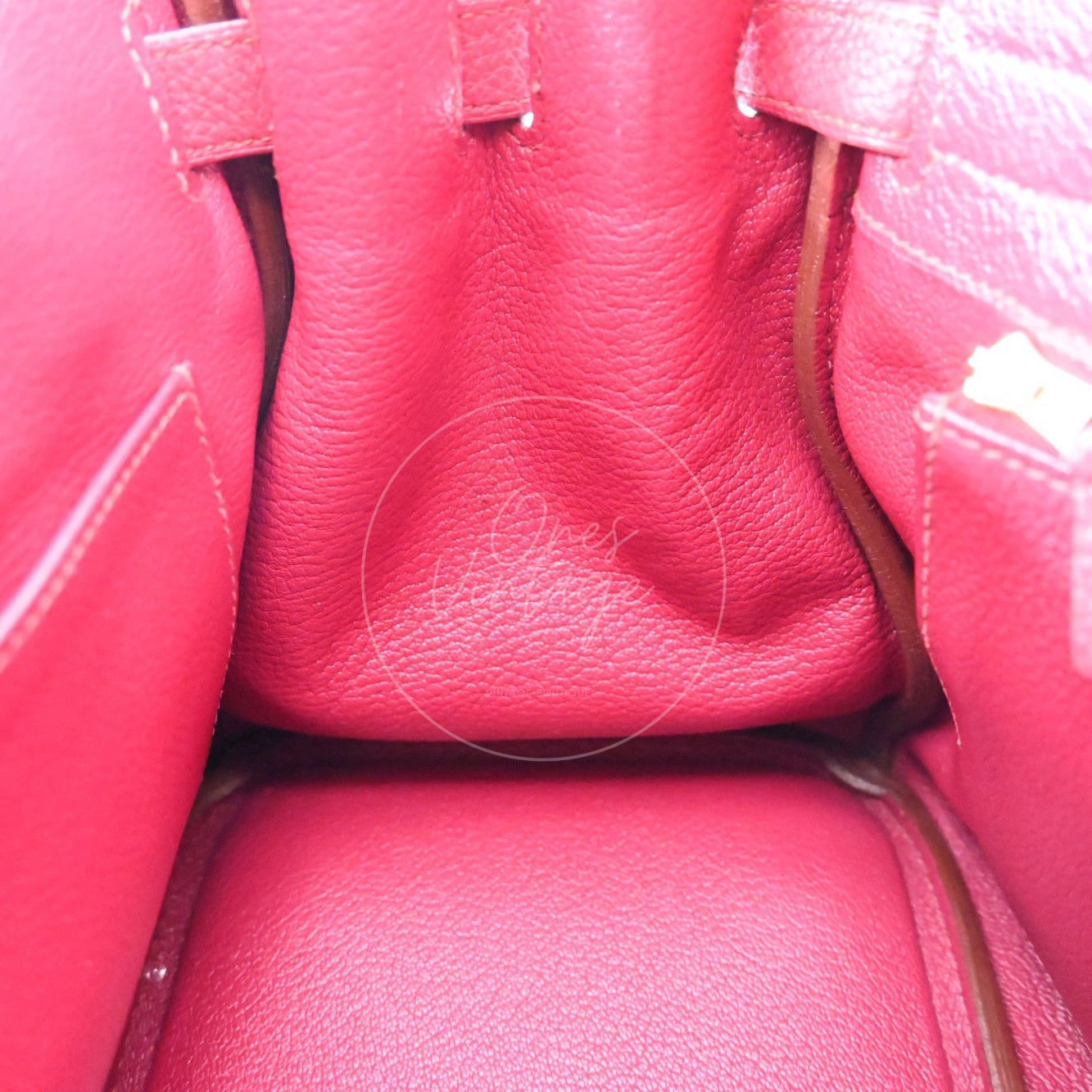 [Pre-owned] Hermes Birkin 30 Red Togo Stamp Square O