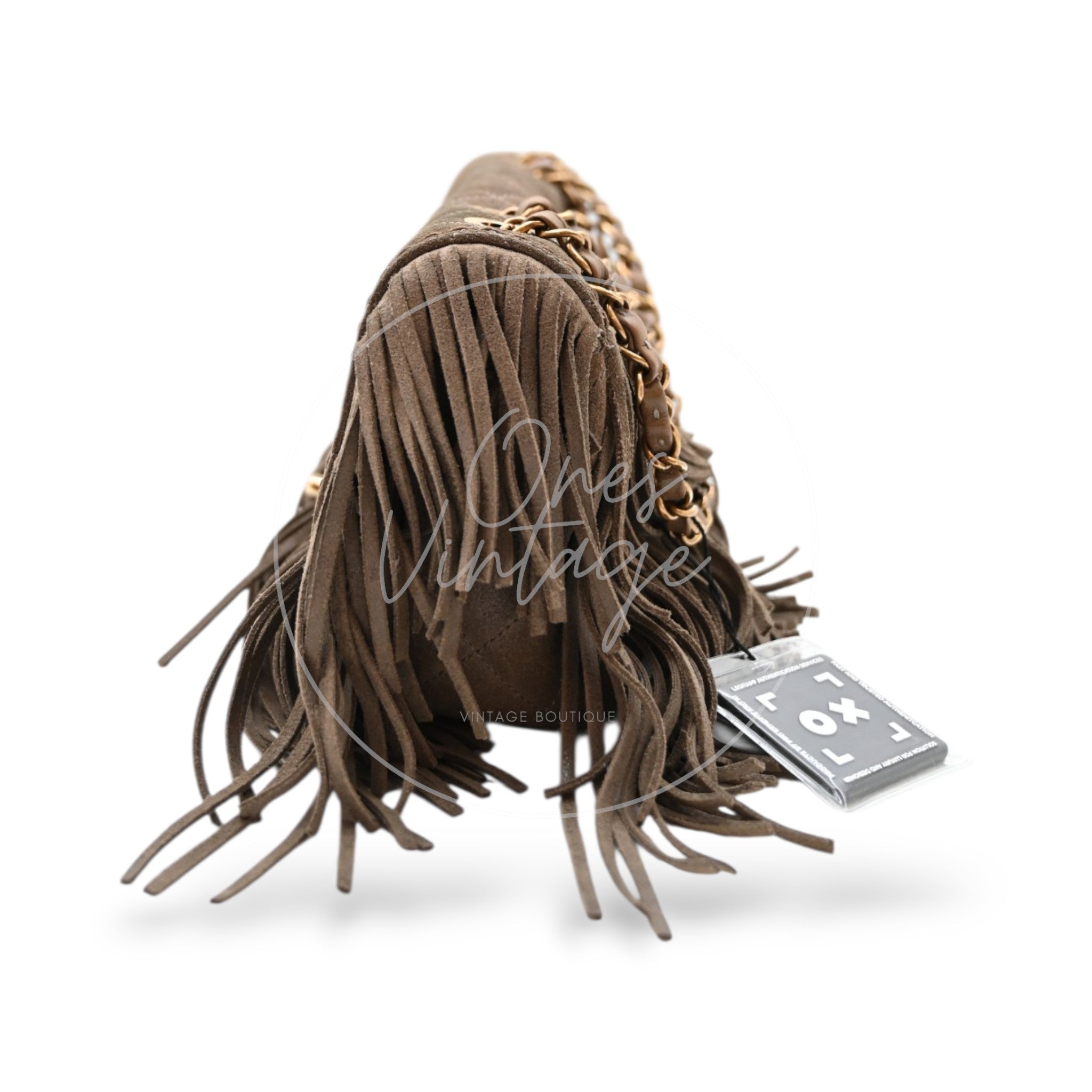 Chanel Paris Dallas Fringe Taupe Suede Flap Bag GHW Series 19