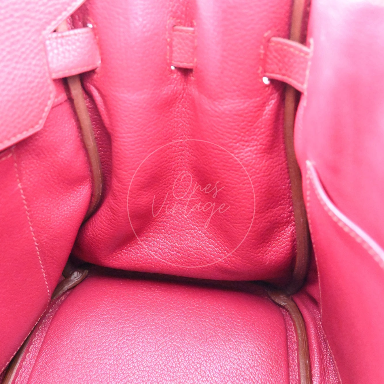 [Pre-owned] Hermes Birkin 30 Red Togo Stamp Square O
