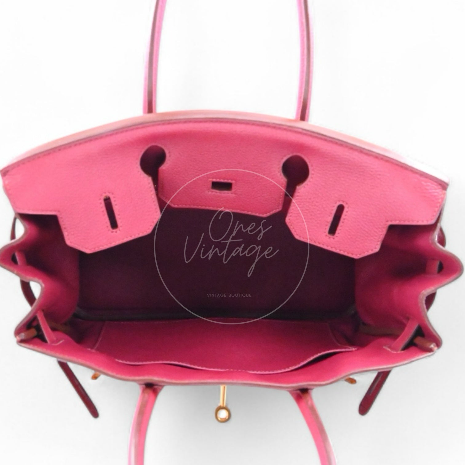 [Pre-owned] Hermes Birkin 30 Red Togo Stamp Square O