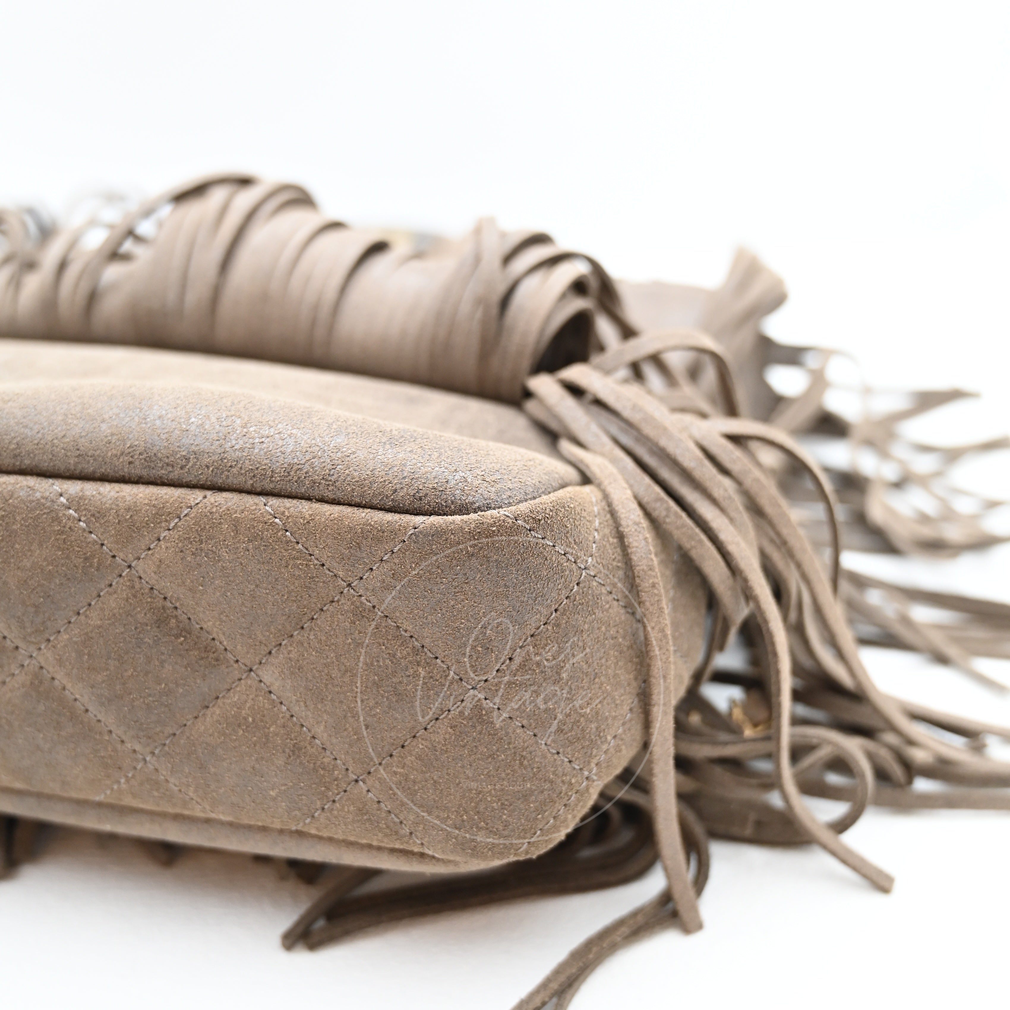 Chanel Paris Dallas Fringe Taupe Suede Flap Bag GHW Series 19