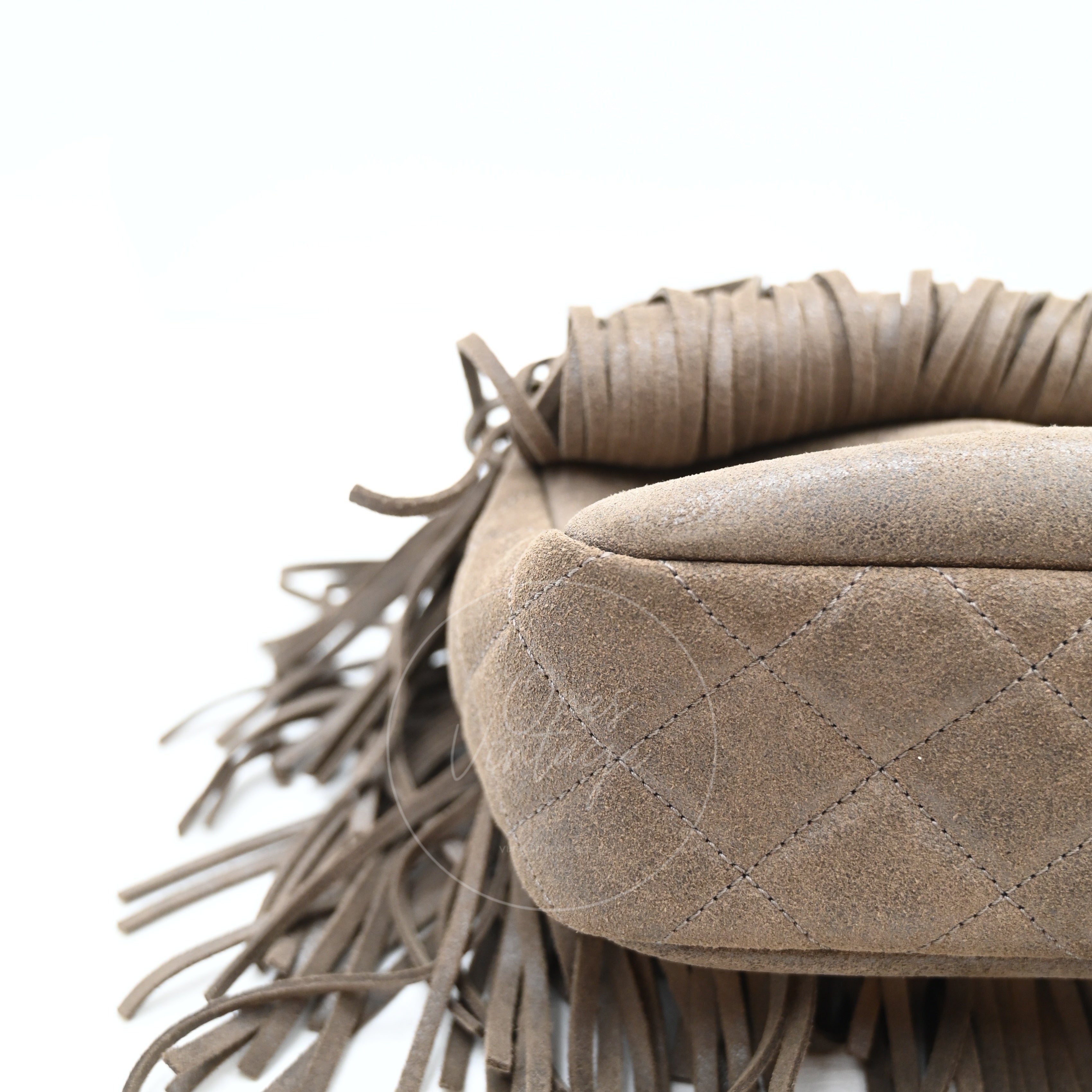 Chanel Paris Dallas Fringe Taupe Suede Flap Bag GHW Series 19