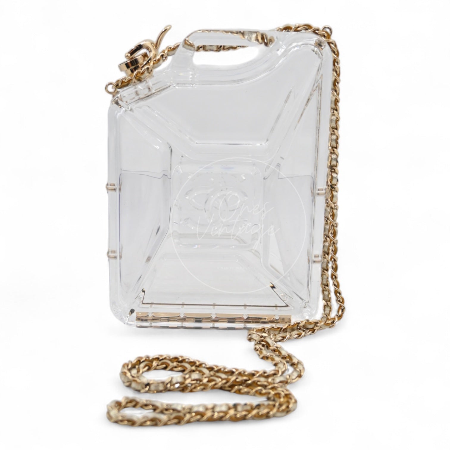 [Pre-owned] Chanel Dubai By Night Clear Plexiglass Gasoline Tank Minaudière Bag