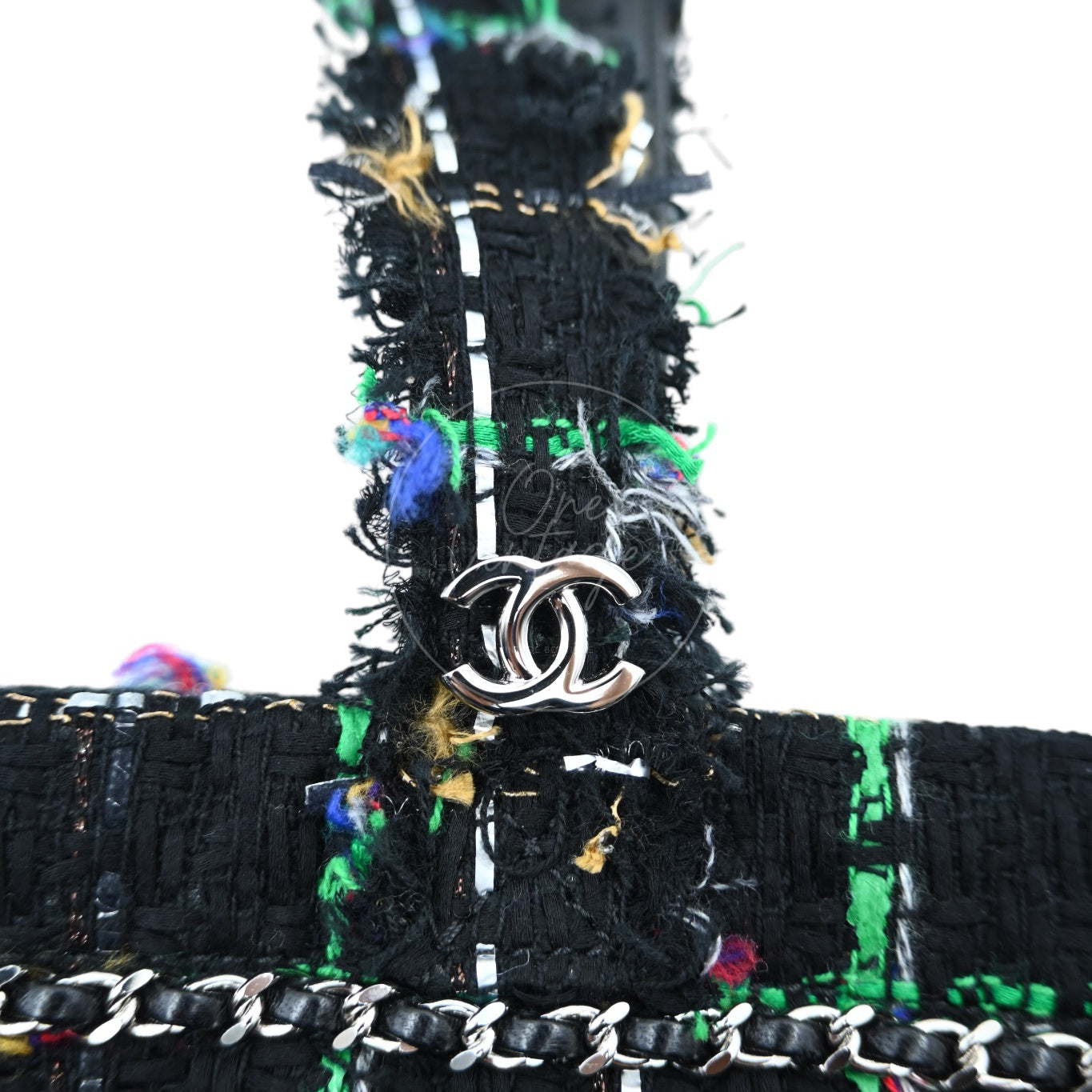 [Pre-owned] Chanel Robot Black Green Tote Bag