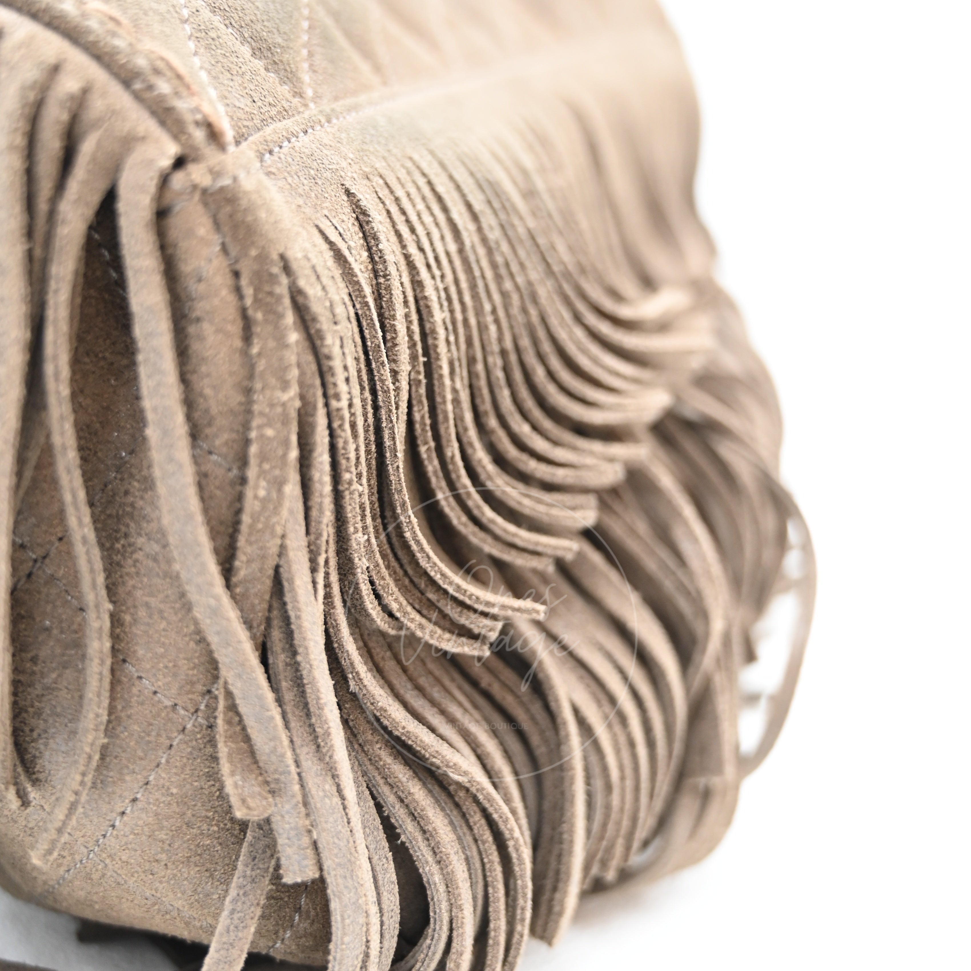 Chanel Paris Dallas Fringe Taupe Suede Flap Bag GHW Series 19