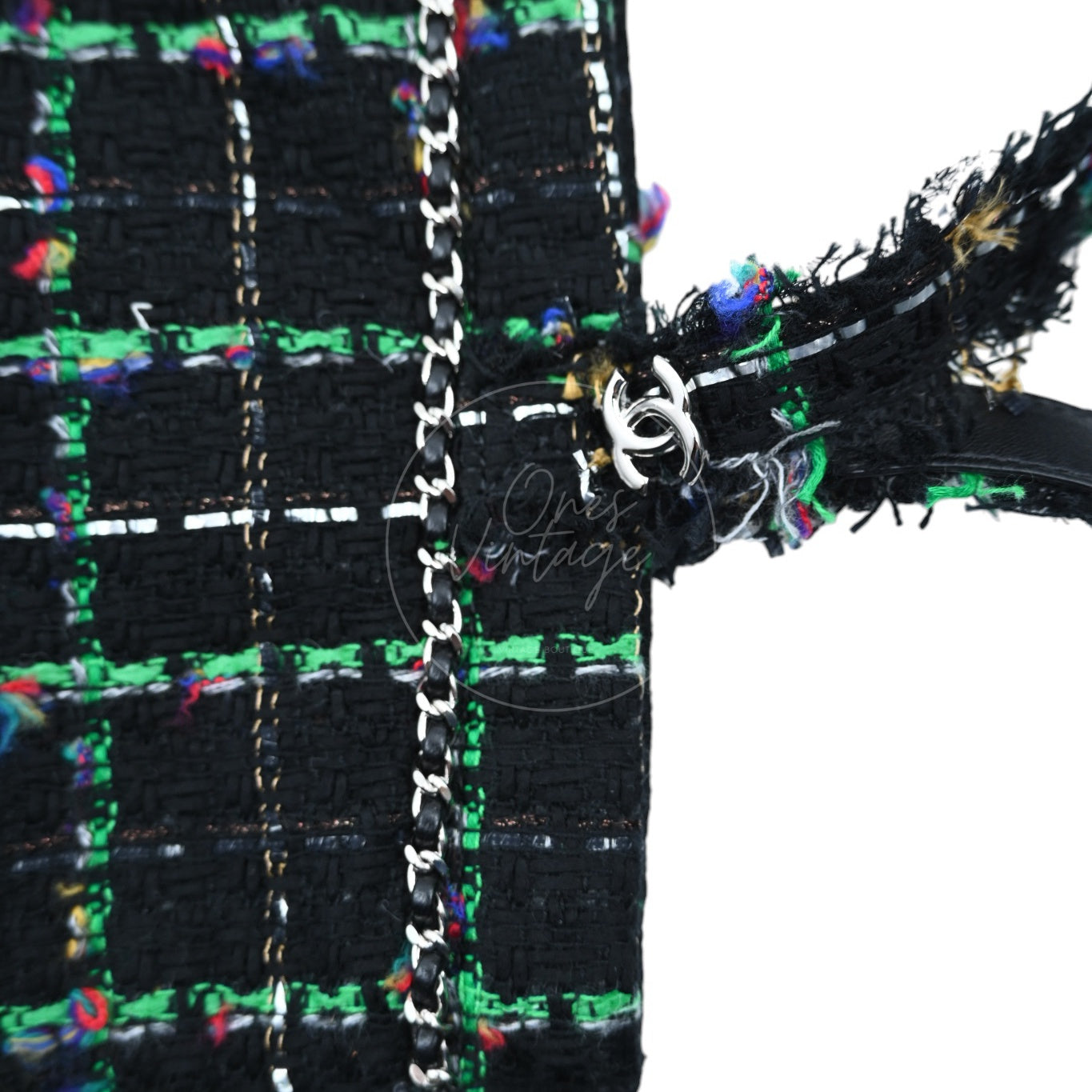 [Pre-owned] Chanel Robot Black Green Tote Bag