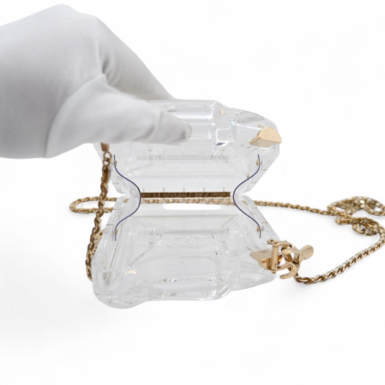 [Pre-owned] Chanel Dubai By Night Clear Plexiglass Gasoline Tank Minaudière Bag