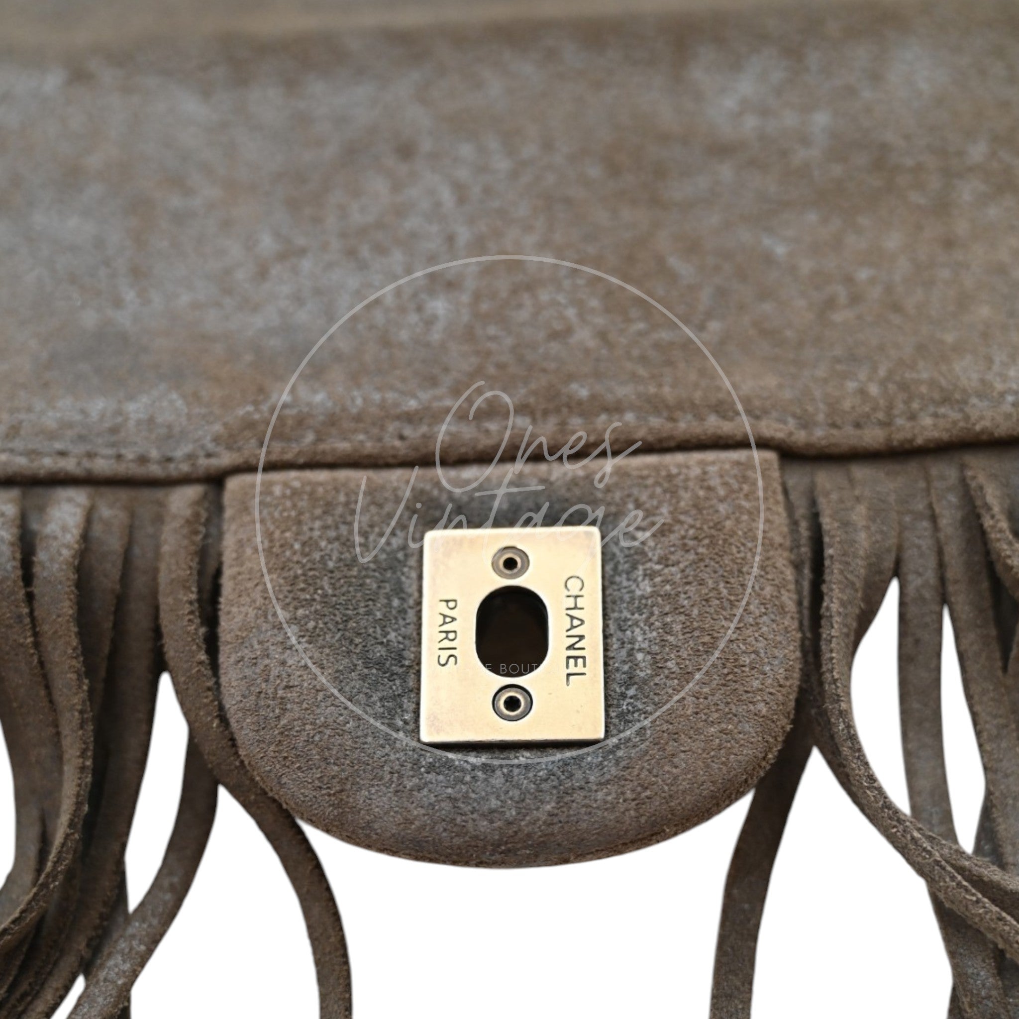 Chanel Paris Dallas Fringe Taupe Suede Flap Bag GHW Series 19