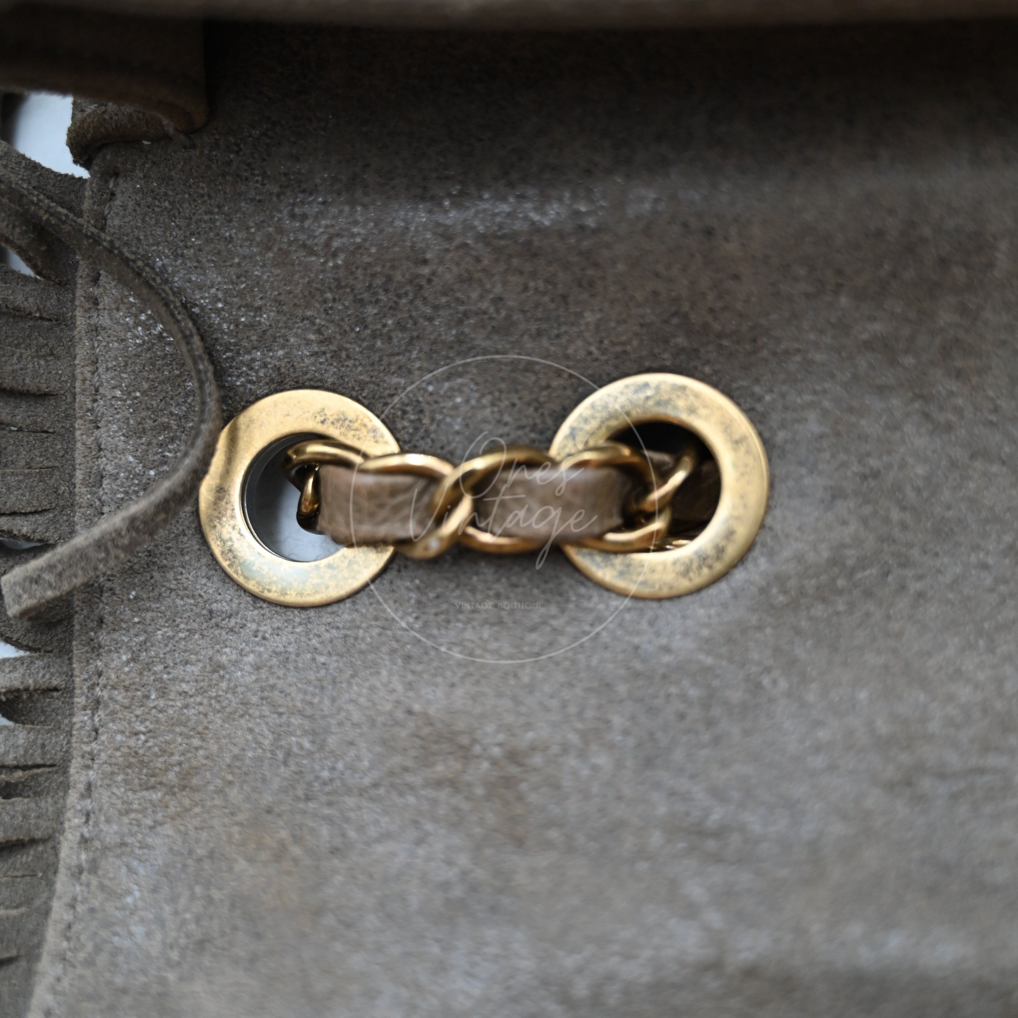 Chanel Paris Dallas Fringe Taupe Suede Flap Bag GHW Series 19