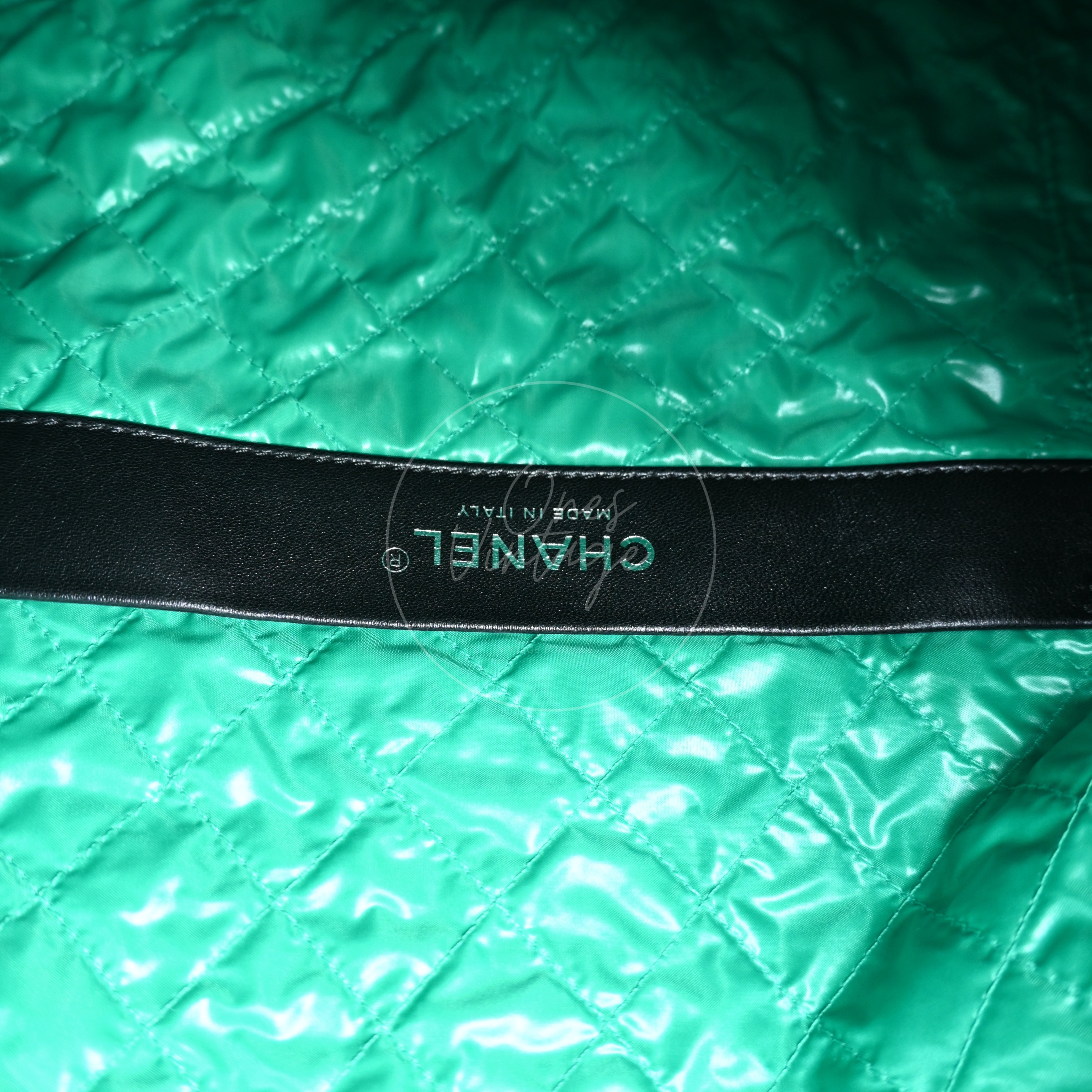 [Pre-owned] Chanel Robot Black Green Tote Bag