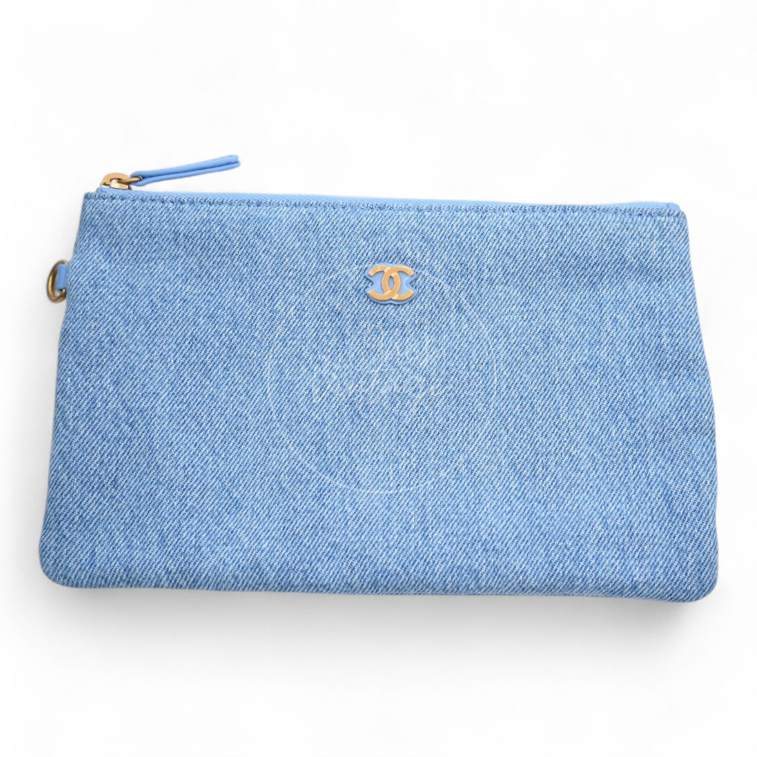 [Unused] Chanel 25 Washed Denim & Gold-Tone Metal Medium Handbag