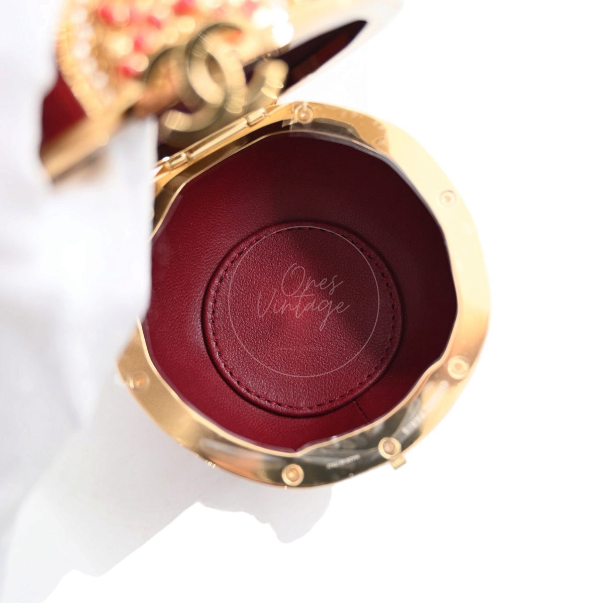 Chanel Pomegranate Minaudiere Clutch Bag GHW Series X4