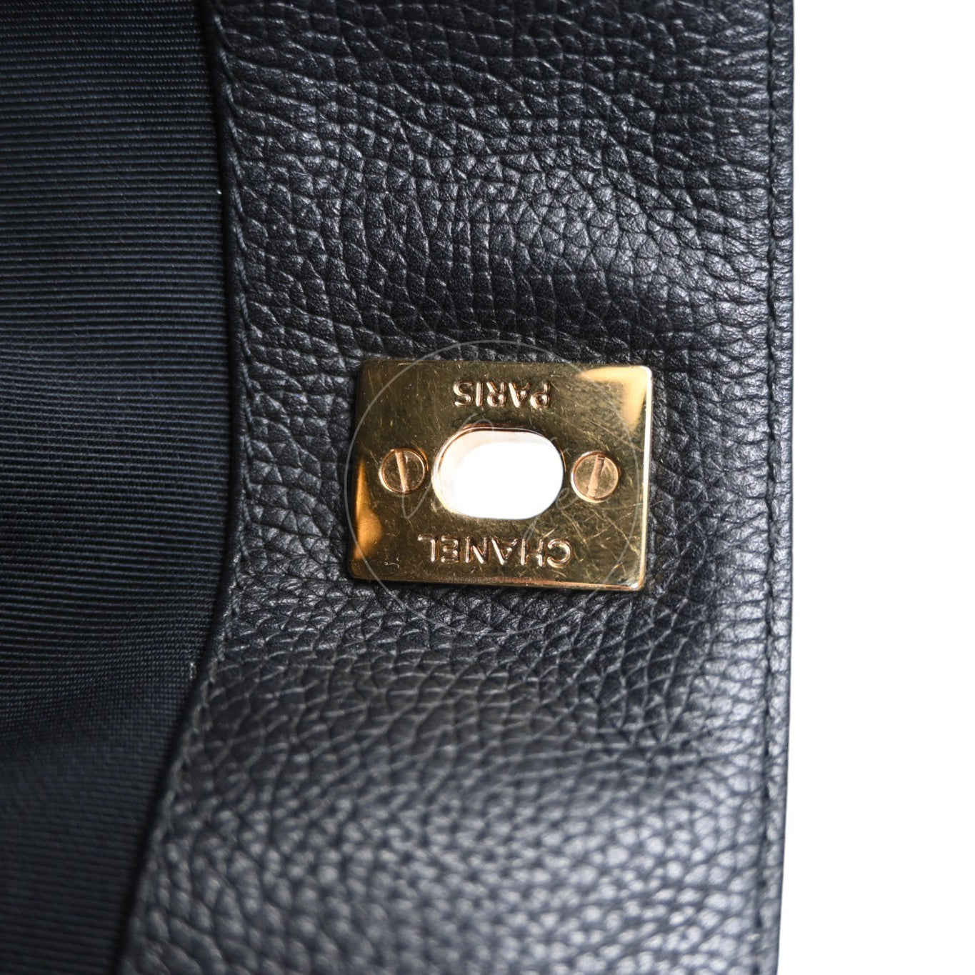 [Pre-owned] CHANEL Black Caviar Executive Cerf Tote GHW