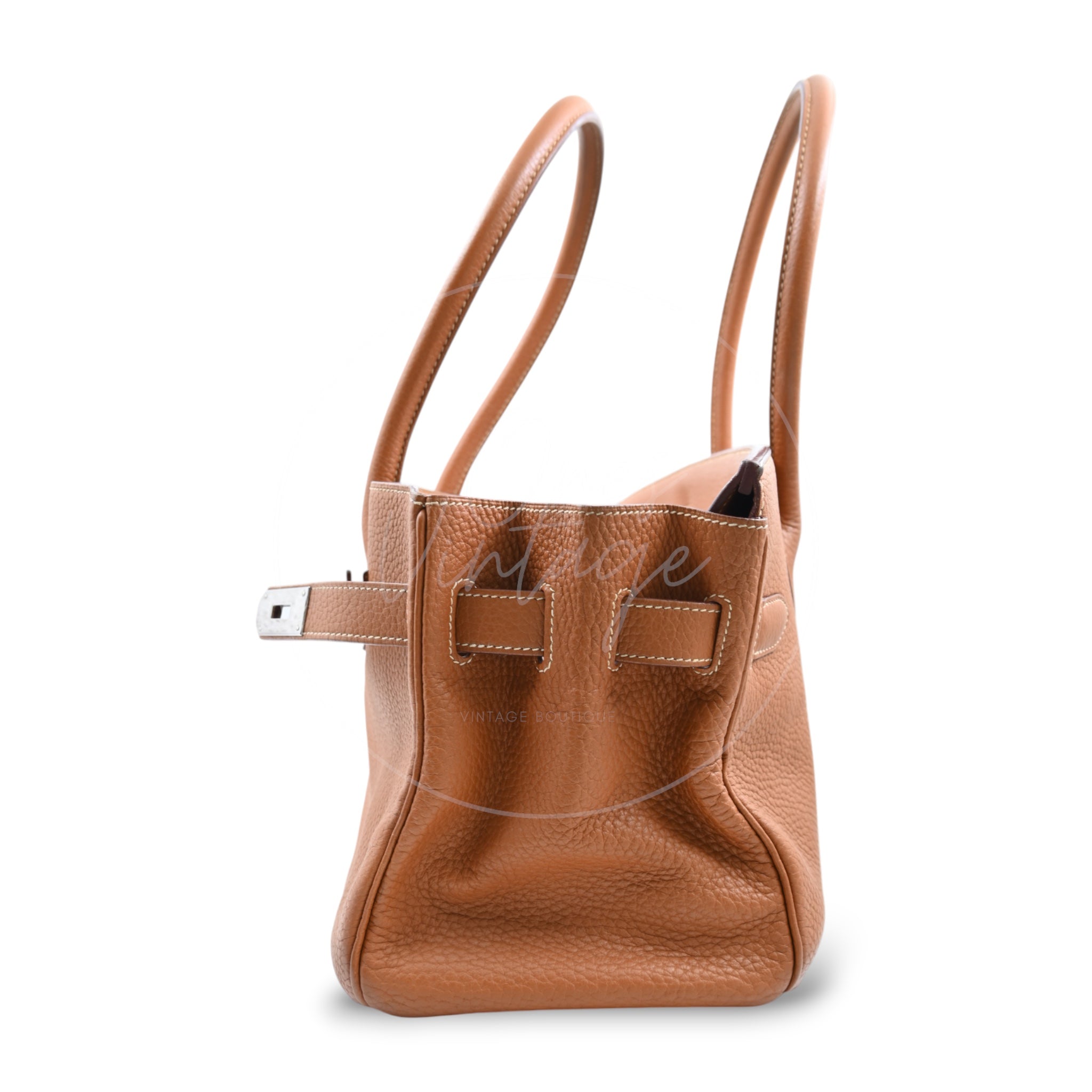 [Pre-owned] Hermes Birkin Shoulder Togo Gold PHW Stamp Square M