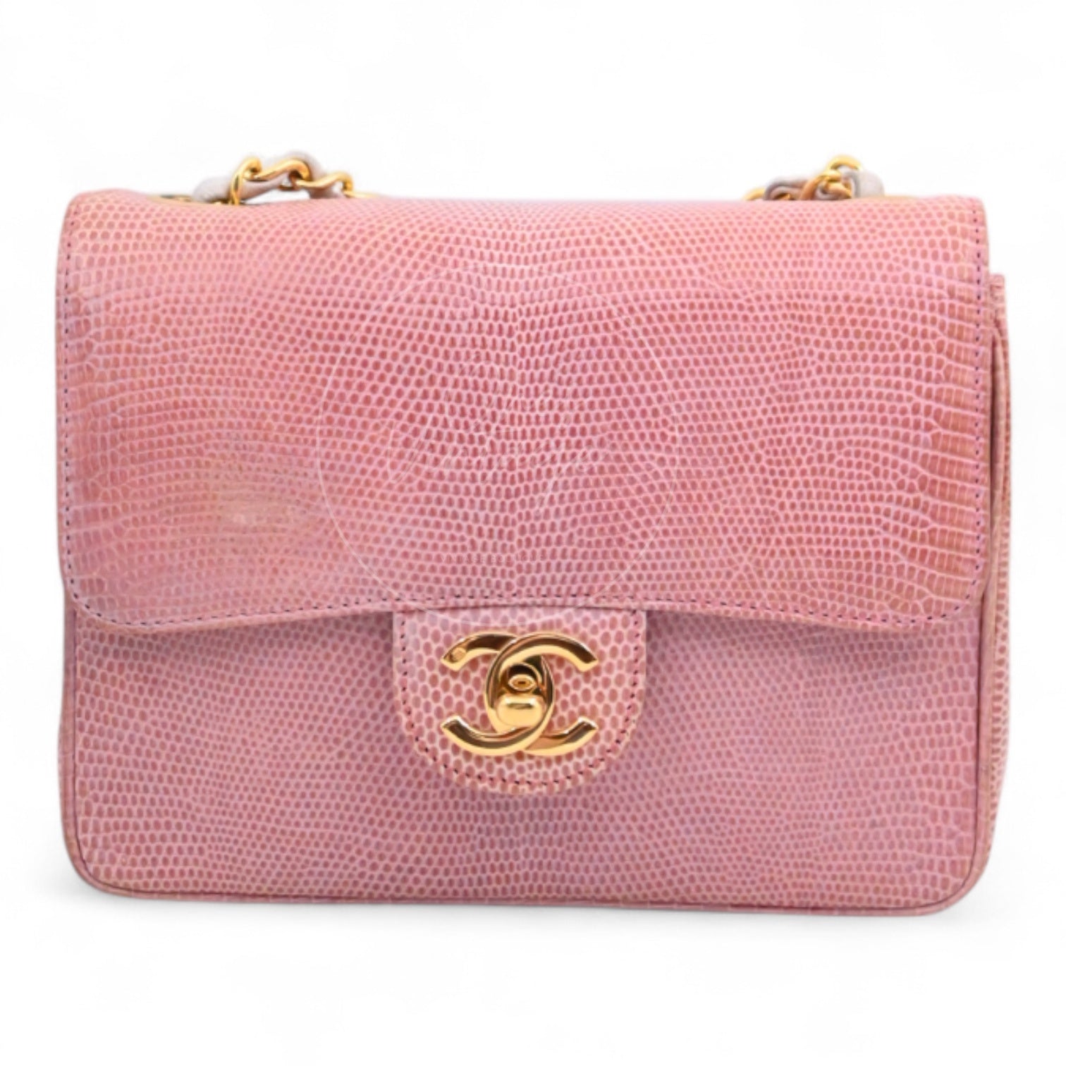 [Pre-owned] Chanel Mini Square Single Chain Single Flap Series 1 Lizard Bag