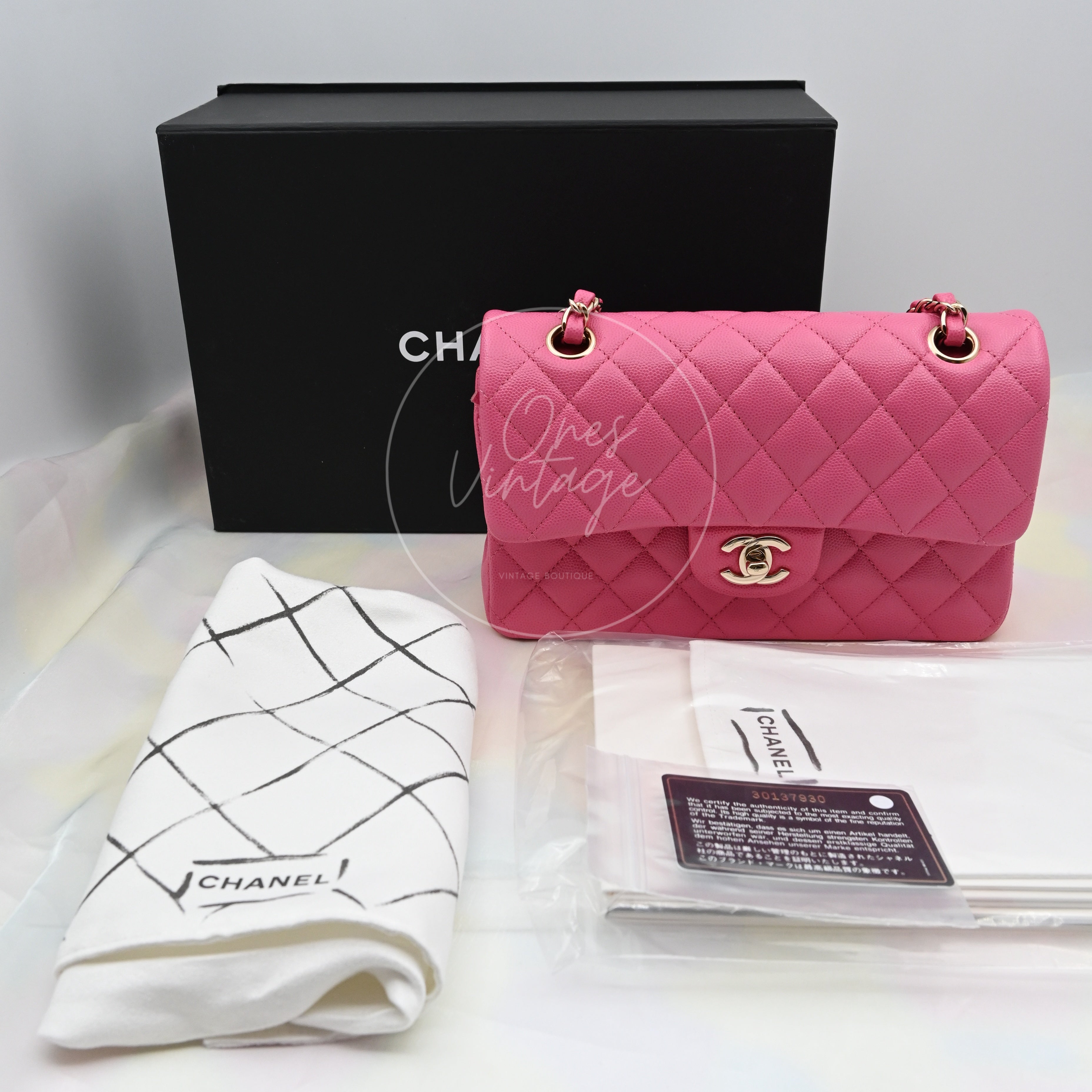[Pre-owned] Chanel CF23 Small Classic Flap Bag Caviar Pink