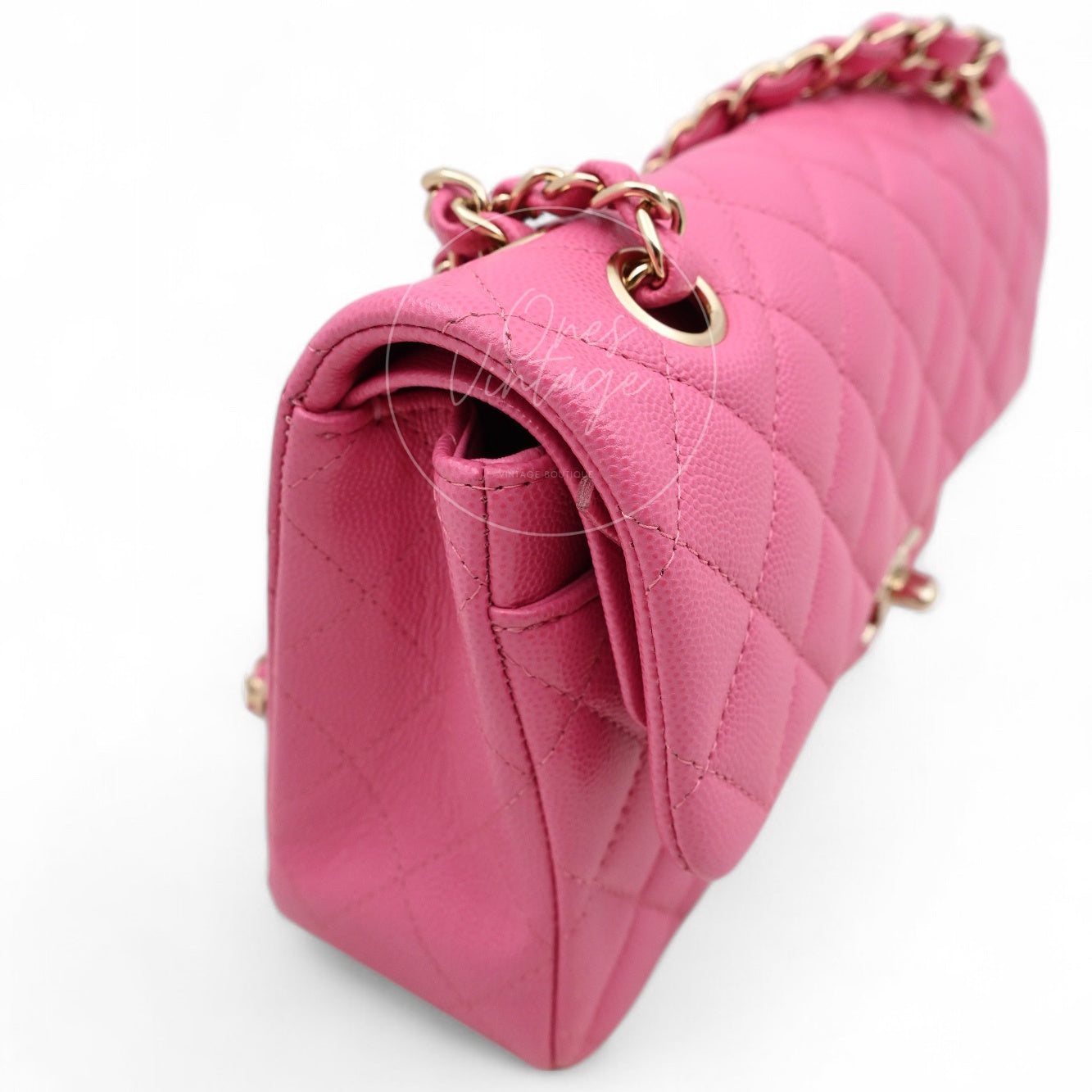 [Pre-owned] Chanel CF23 Small Classic Flap Bag Caviar Pink