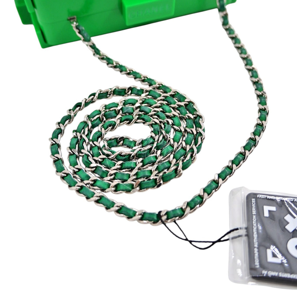 Chanel Vintage Lego Clutch Bag Plexiglass Green SHW Series 17