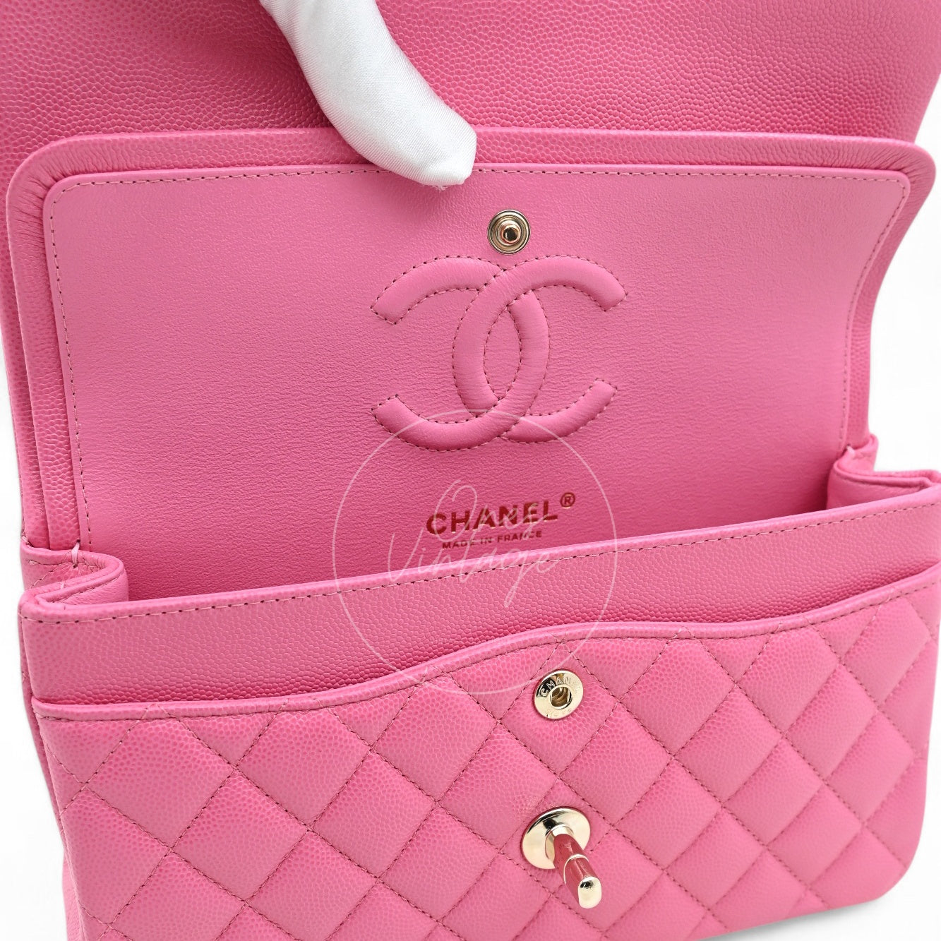 [Pre-owned] Chanel CF23 Small Classic Flap Bag Caviar Pink