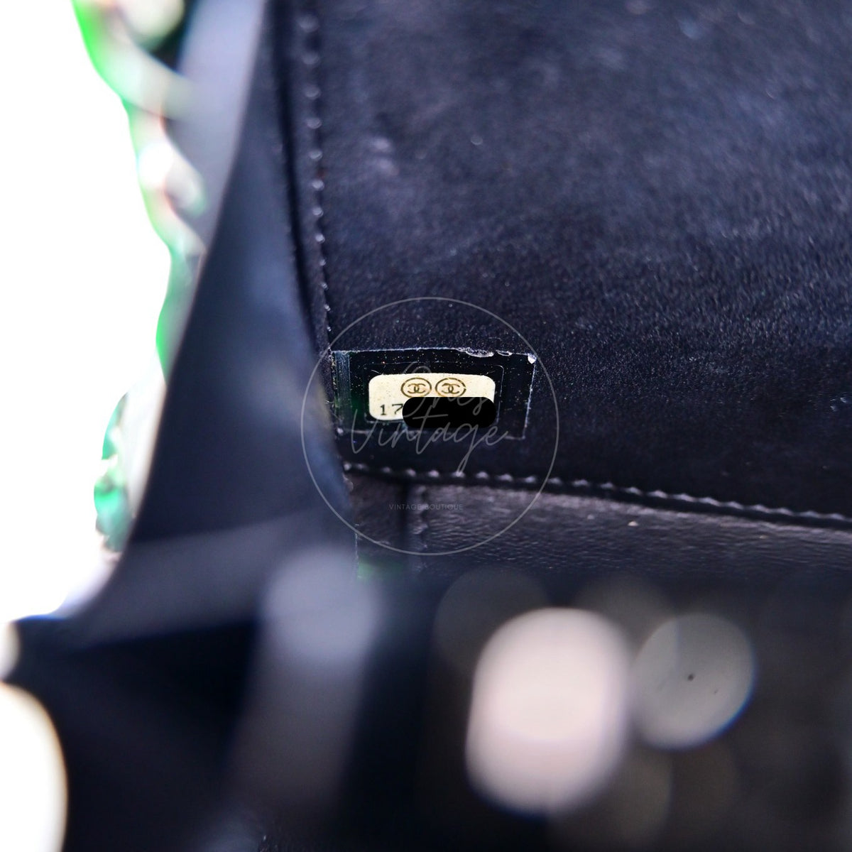 Chanel Vintage Lego Clutch Bag Plexiglass Green SHW Series 17