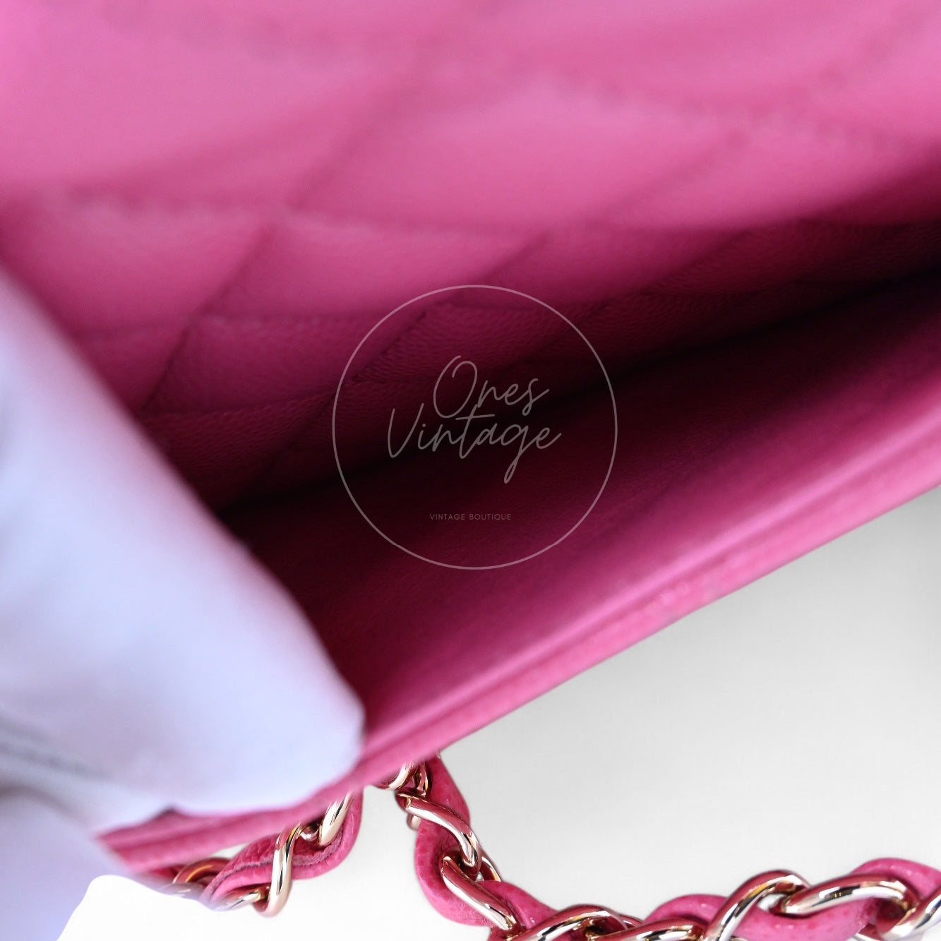 [Pre-owned] Chanel CF23 Small Classic Flap Bag Caviar Pink
