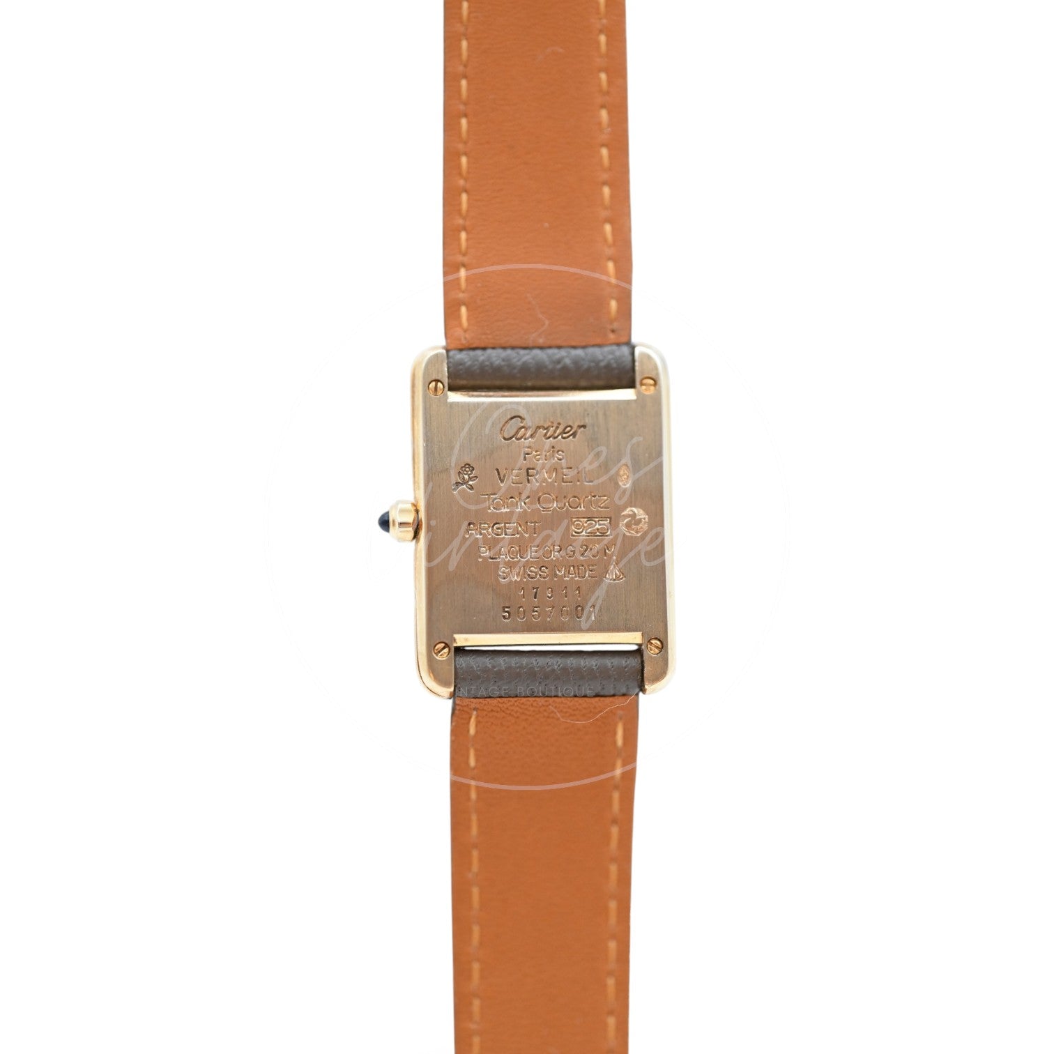 Cartier Vermeil Tank Quartz Grey