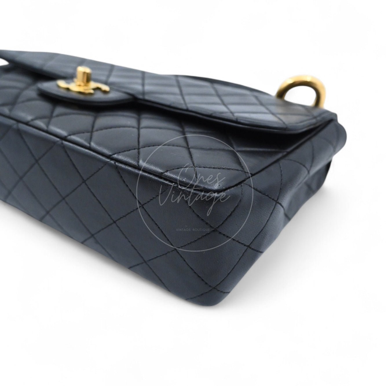 [Pre-owned] Chanel Classic Single Flap Black Lambskin Sereis 3 Twin Bags