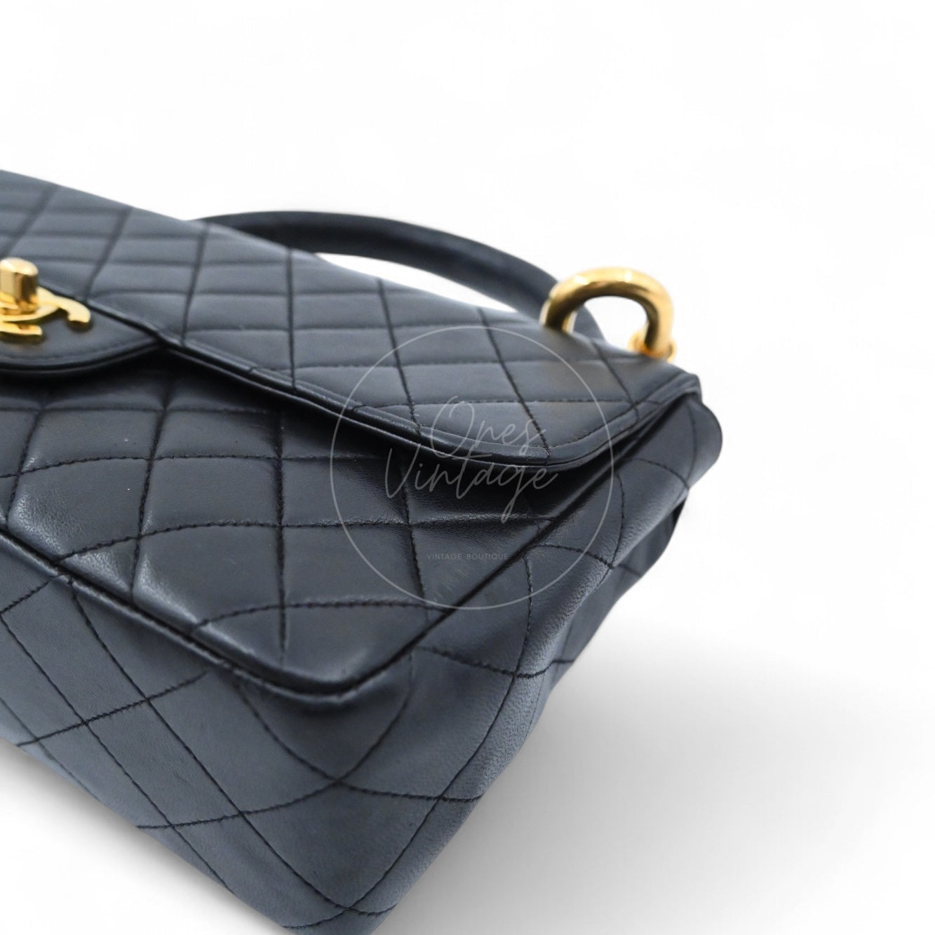 [Pre-owned] Chanel Classic Single Flap Black Lambskin Sereis 3 Twin Bags