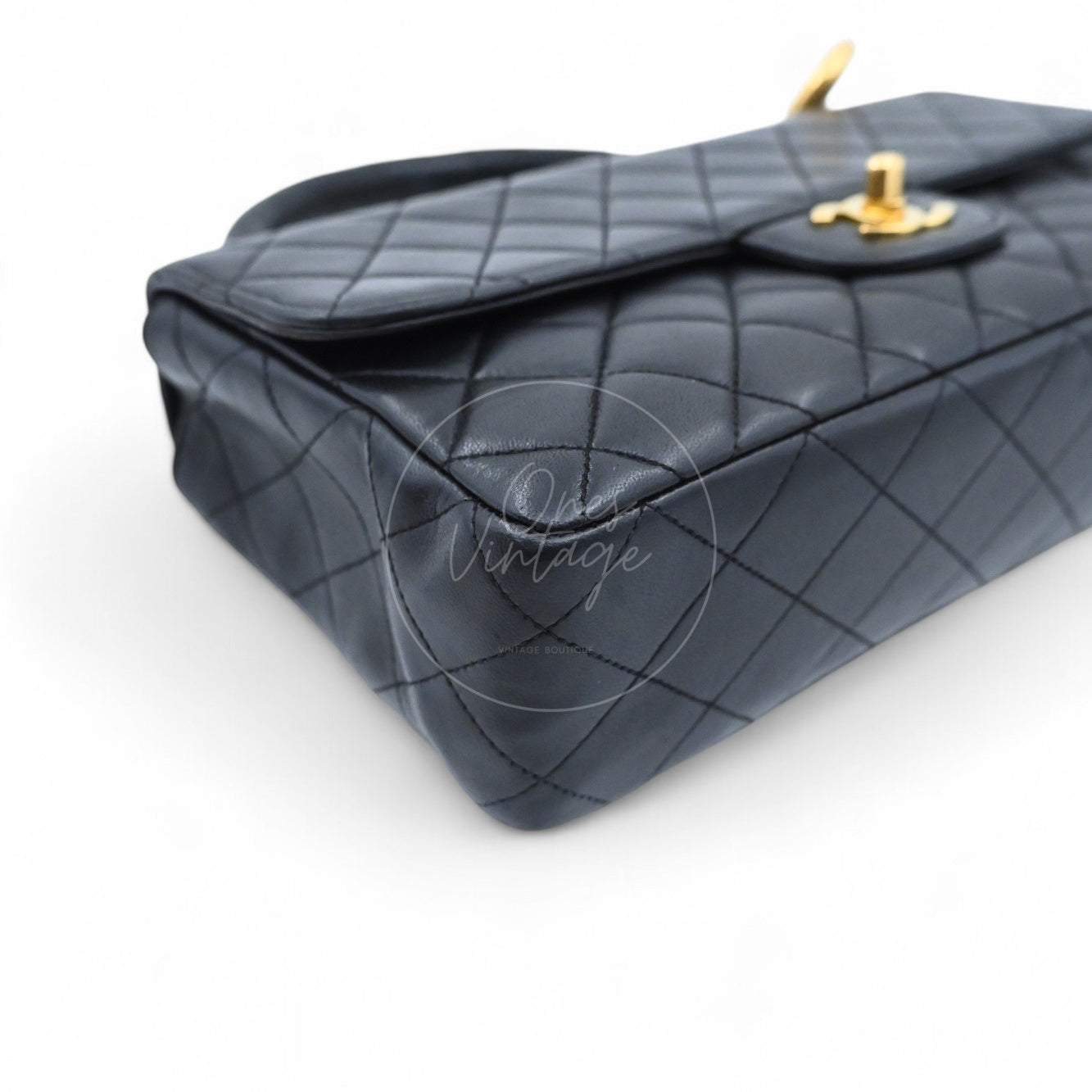 [Pre-owned] Chanel Classic Single Flap Black Lambskin Sereis 3 Twin Bags