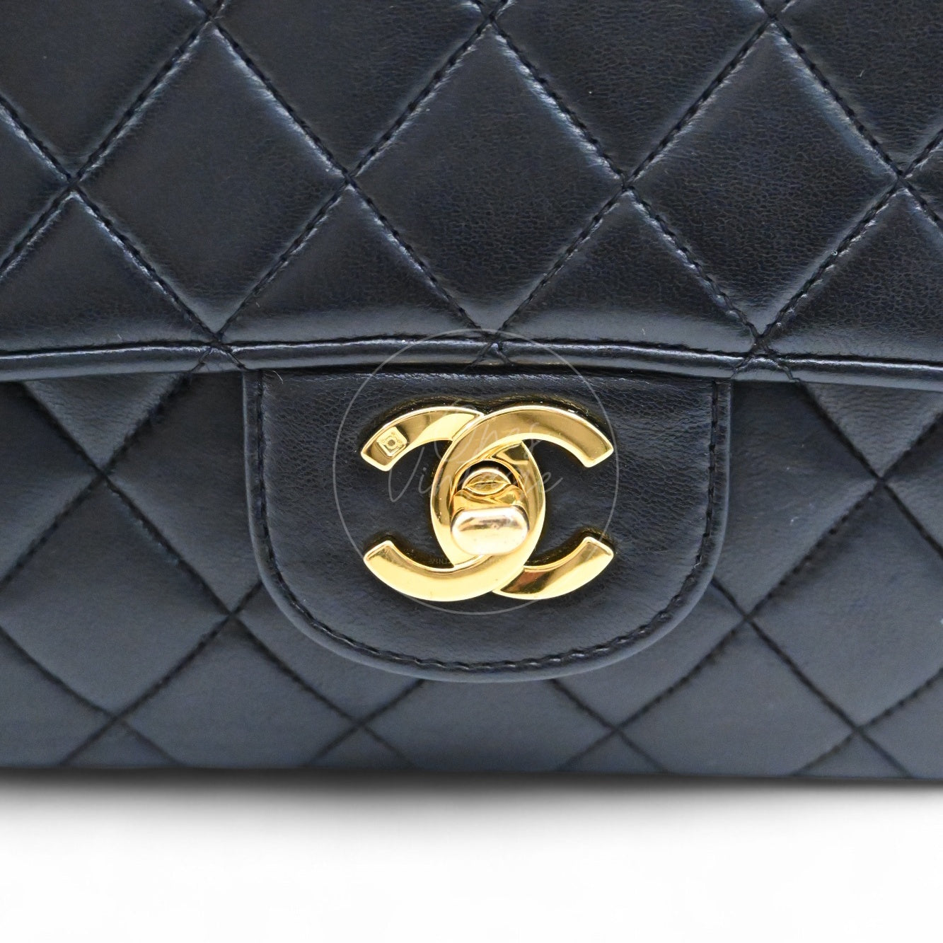 [Pre-owned] Chanel Classic Single Flap Black Lambskin Sereis 3 Twin Bags