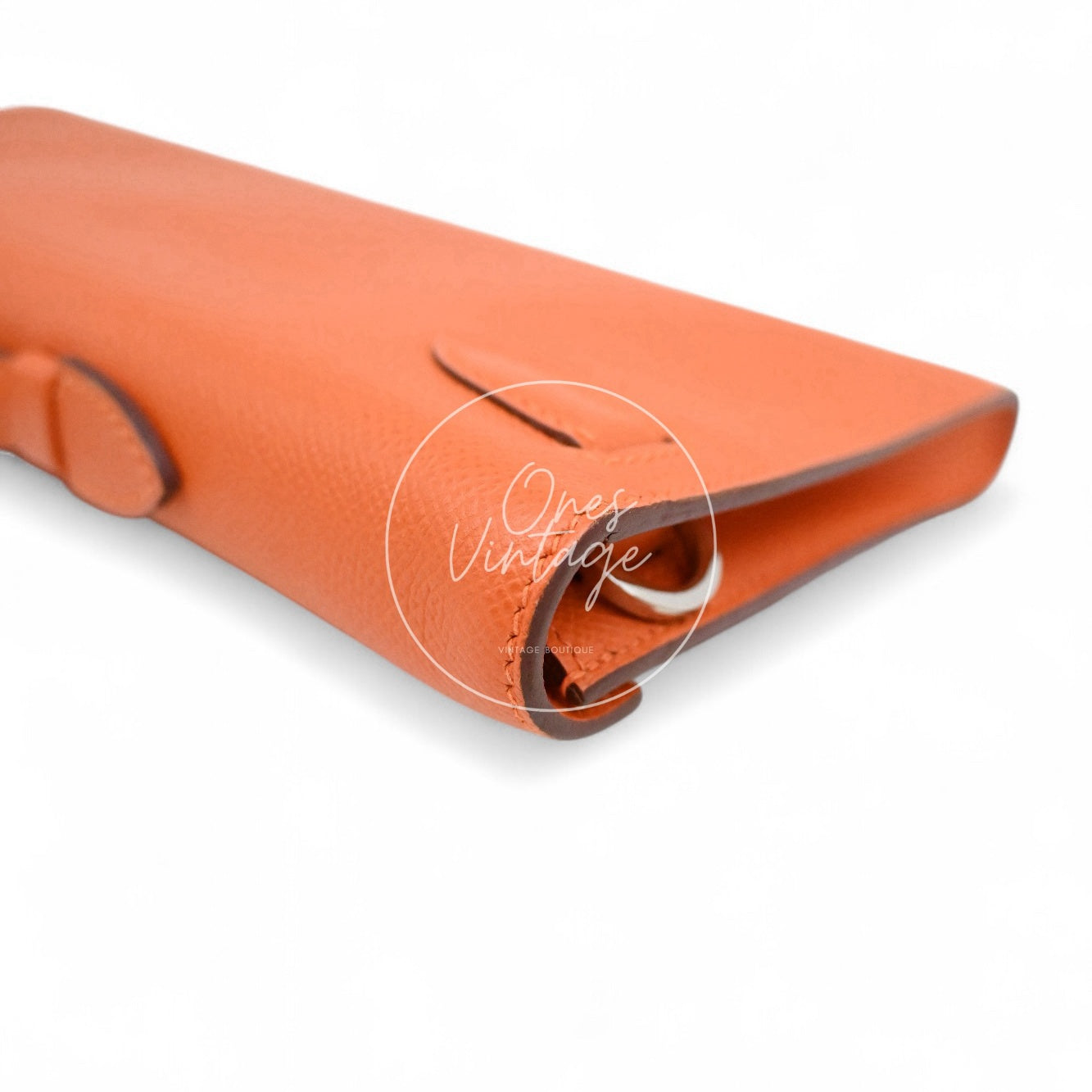 [Pre-owned] Hermes Kelly Cut Clutch Orange Epsom Stamp Square R