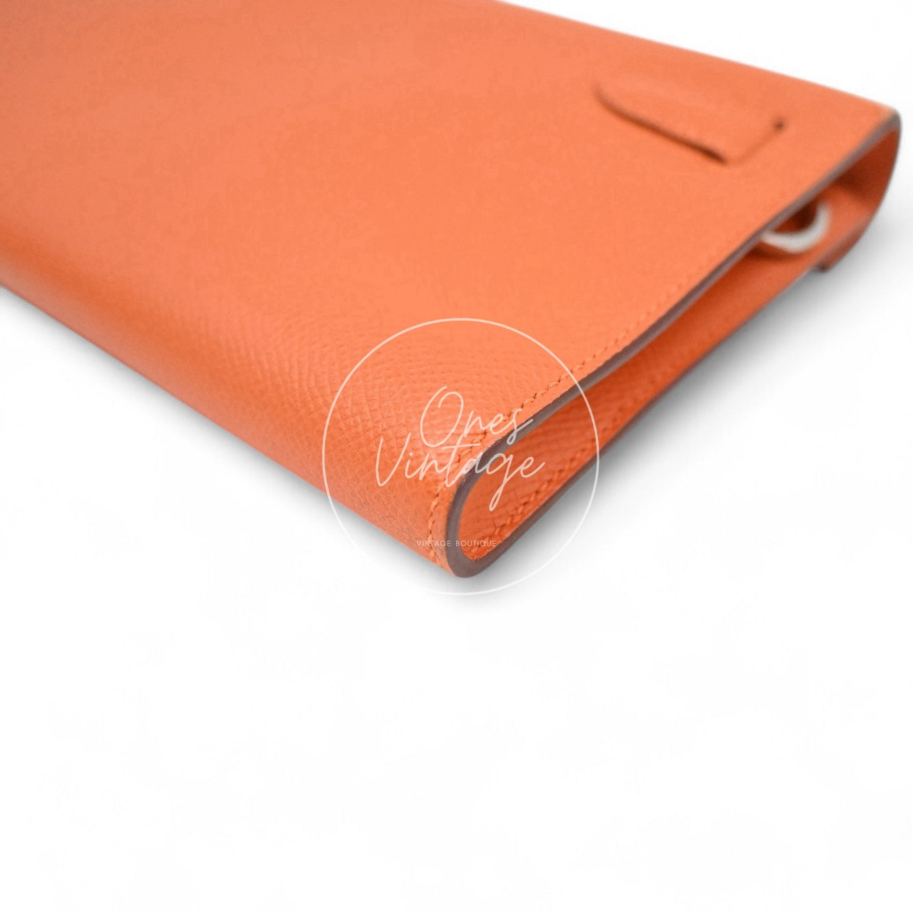 [Pre-owned] Hermes Kelly Cut Clutch Orange Epsom Stamp Square R